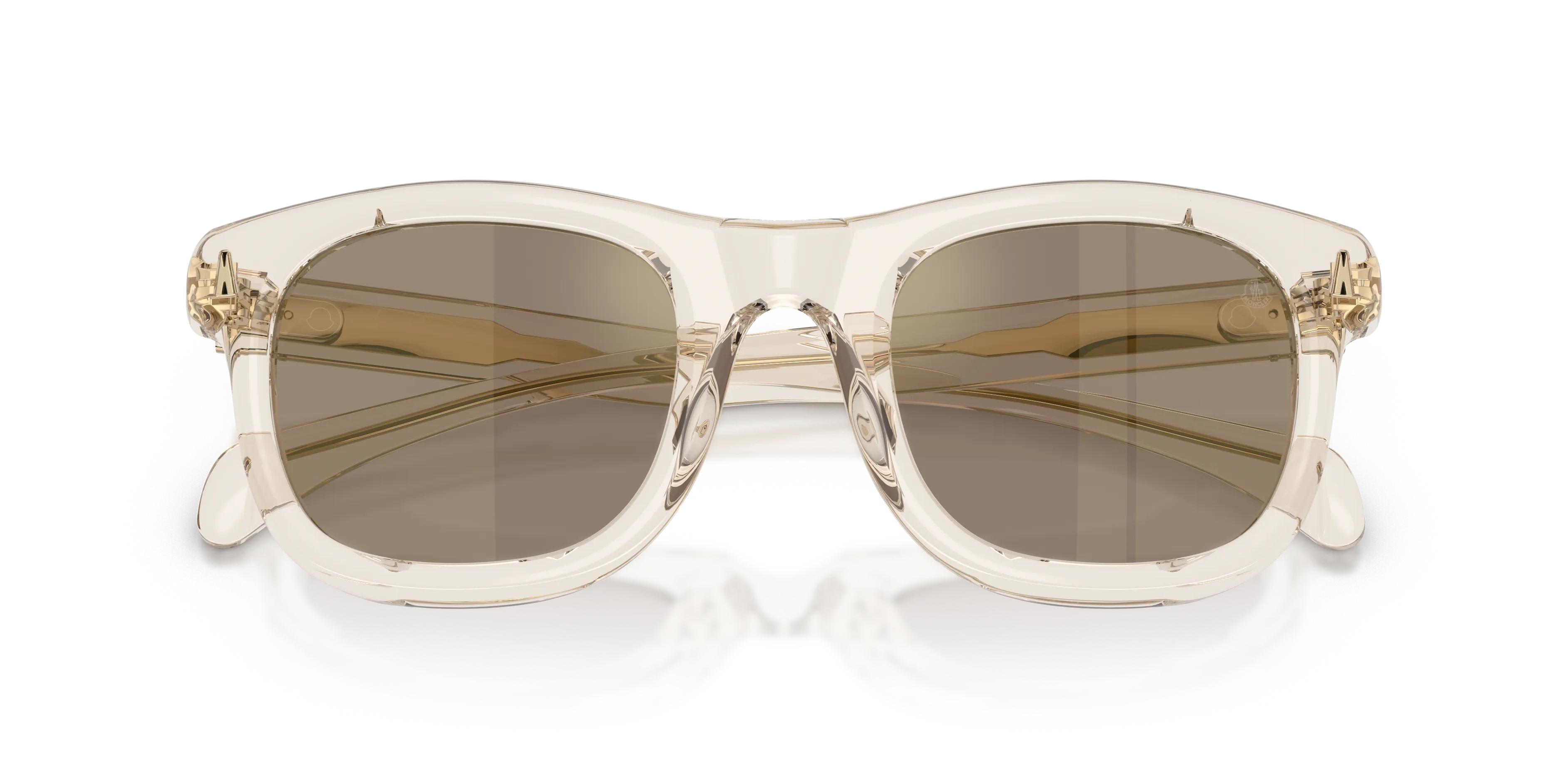 Moncler ME6034 NOIRR 30035A Occhiali da sole Acetato Bianco Marrone Squadrata Specchiate - immagine 2