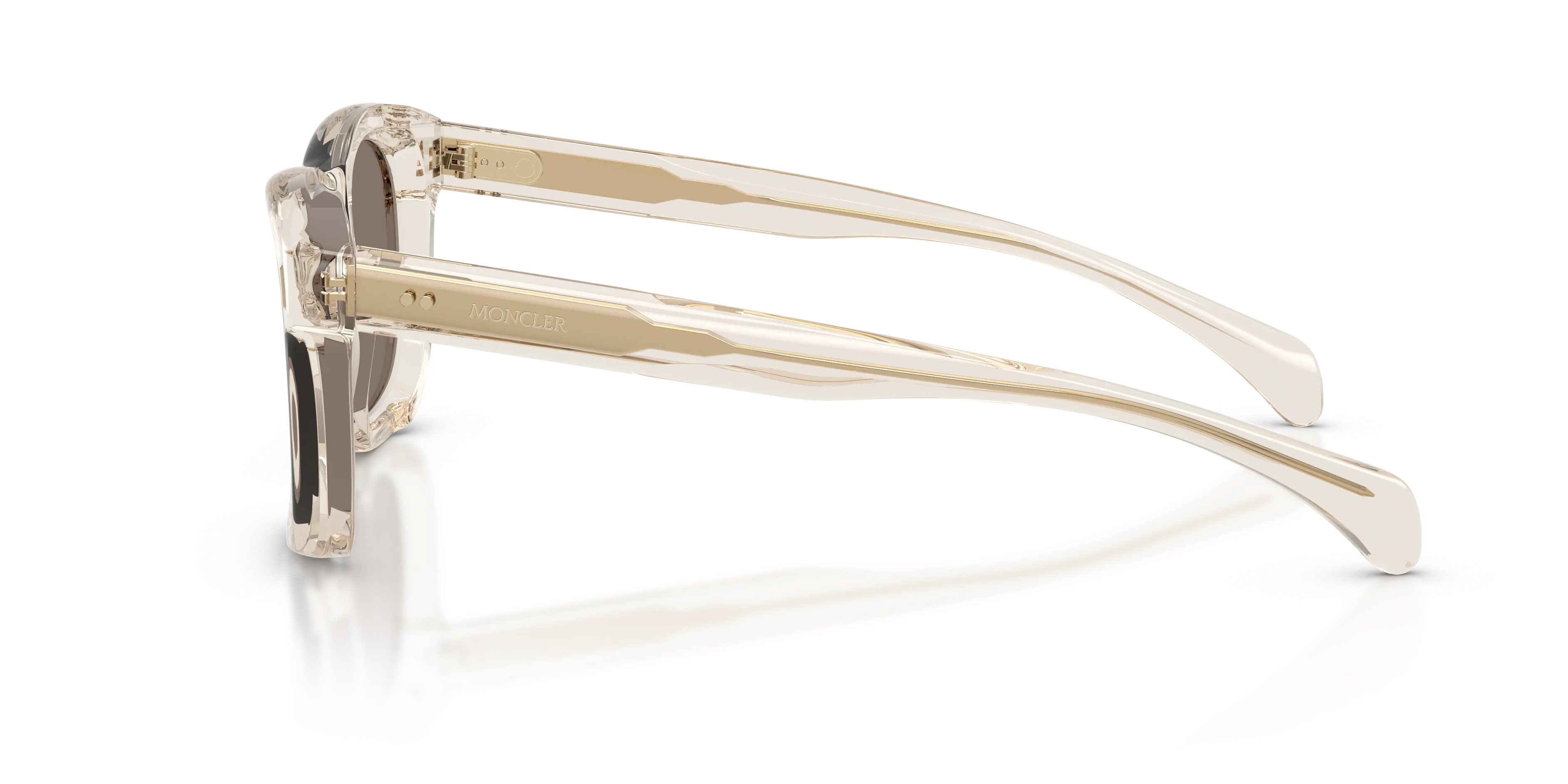 Moncler ME6034 NOIRR 30035A Occhiali da sole Acetato Bianco Marrone Squadrata Specchiate - immagine 4