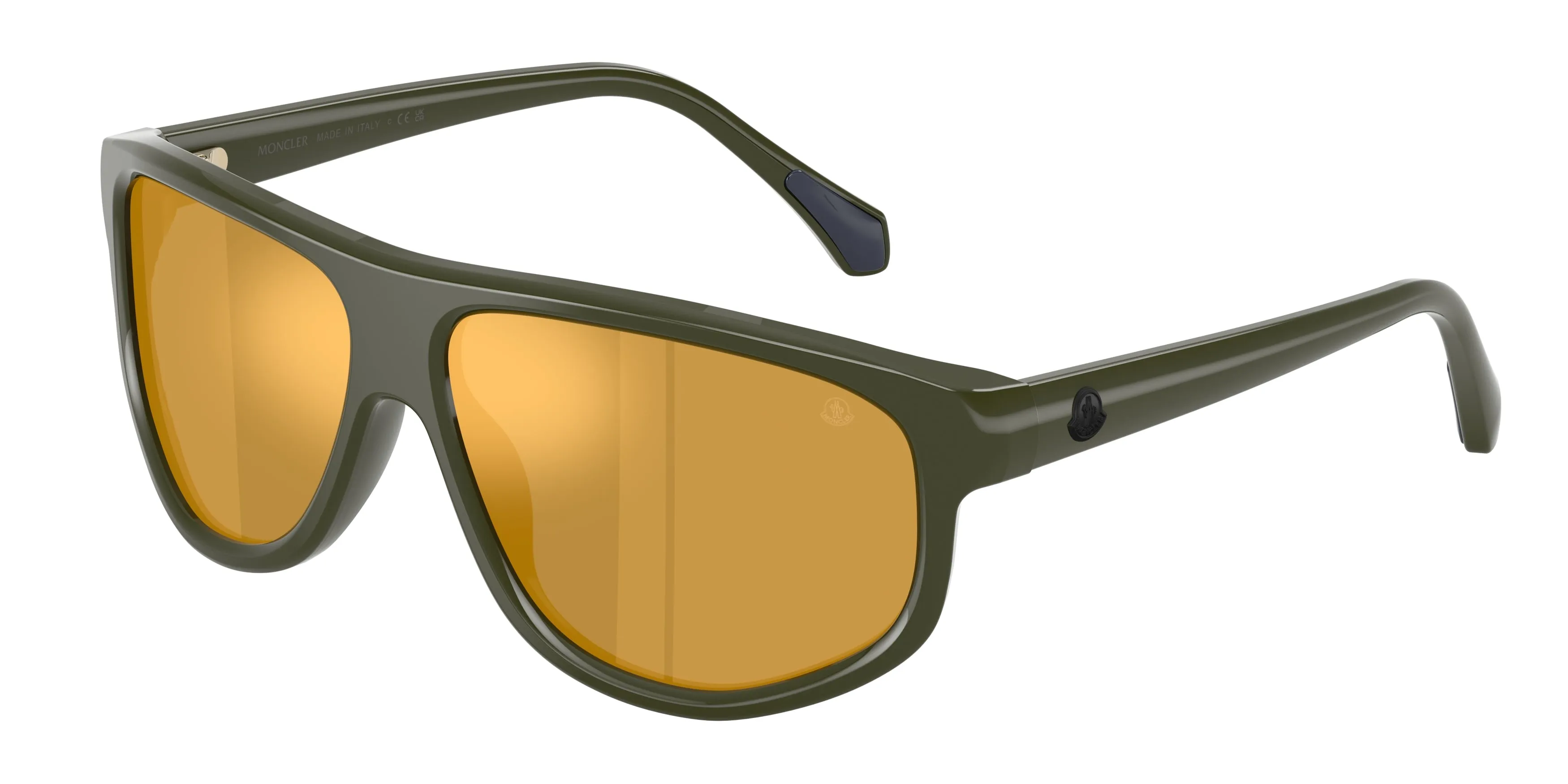 Moncler ME6033U ICEBORNE 30525A Occhiali da sole Acetato Verde Marrone Squadrata Specchiate - immagine 1