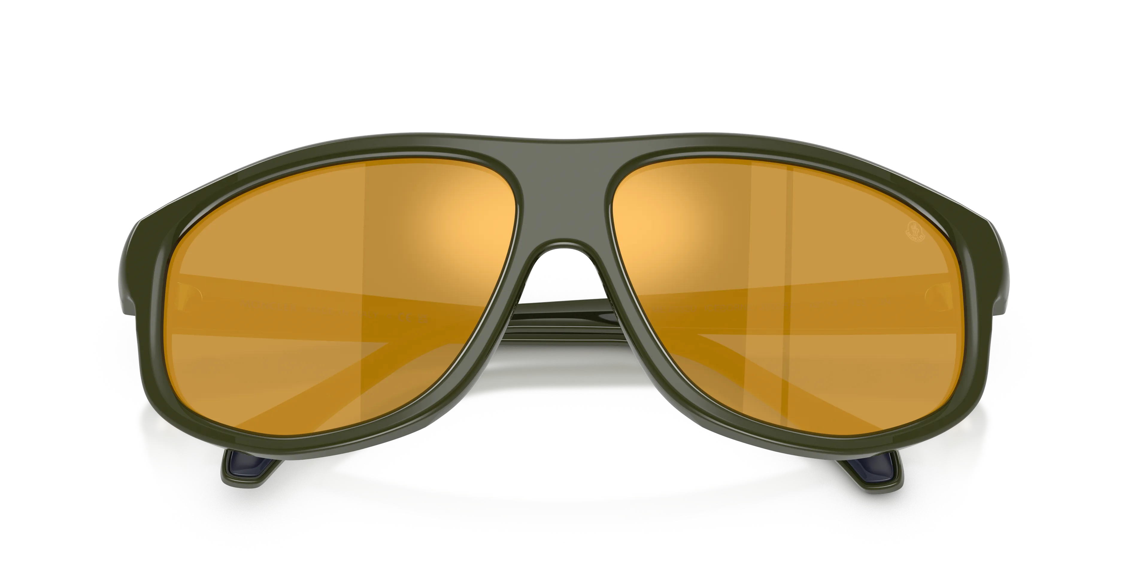 Moncler ME6033U ICEBORNE 30525A Occhiali da sole Acetato Verde Marrone Squadrata Specchiate - immagine 2
