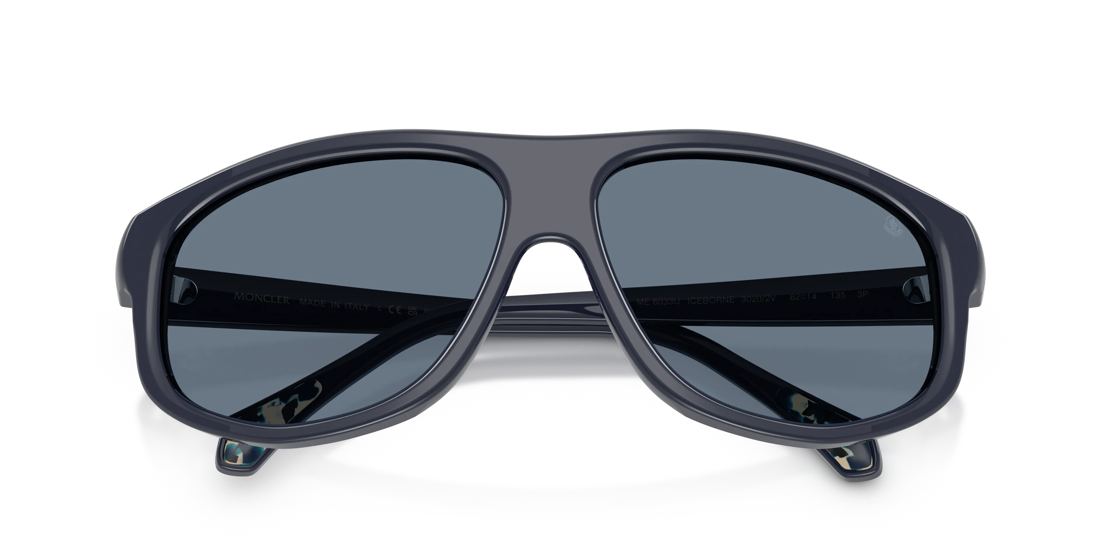 Moncler ME6033U ICEBORNE 30202V Occhiali da sole Acetato Blu Blu Squadrata Polarizzata - immagine 2