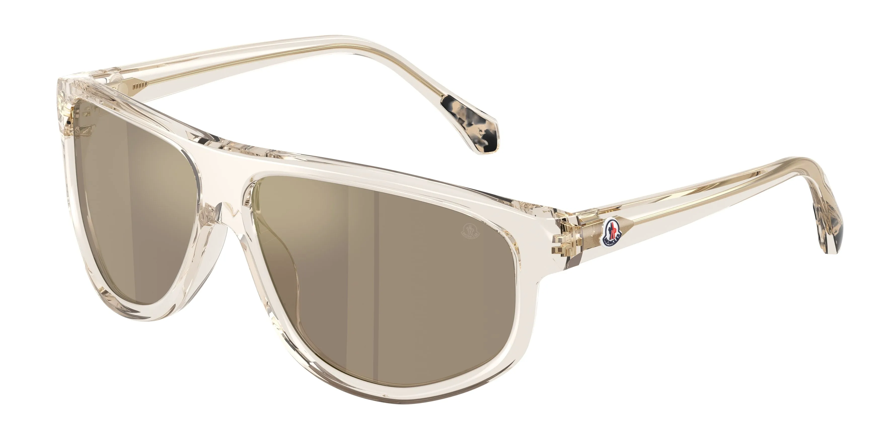 Moncler ME6033U ICEBORNE 30032C Occhiali da sole Acetato Bianco Marrone Squadrata Specchiate - immagine 1