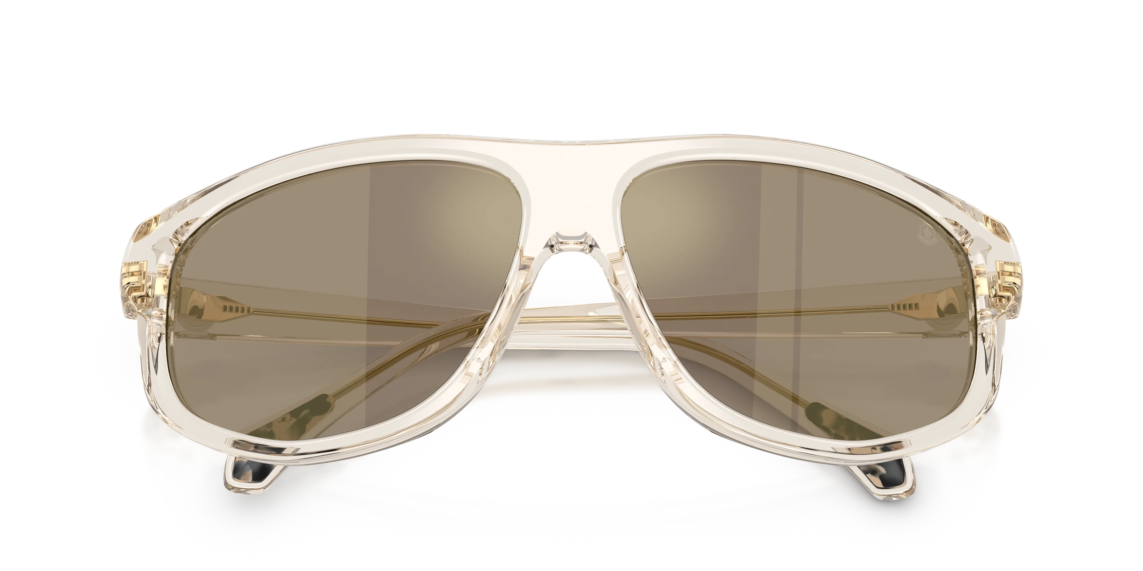 Moncler ME6033U ICEBORNE 30032C Occhiali da sole Acetato Bianco Marrone Squadrata Specchiate - immagine 2