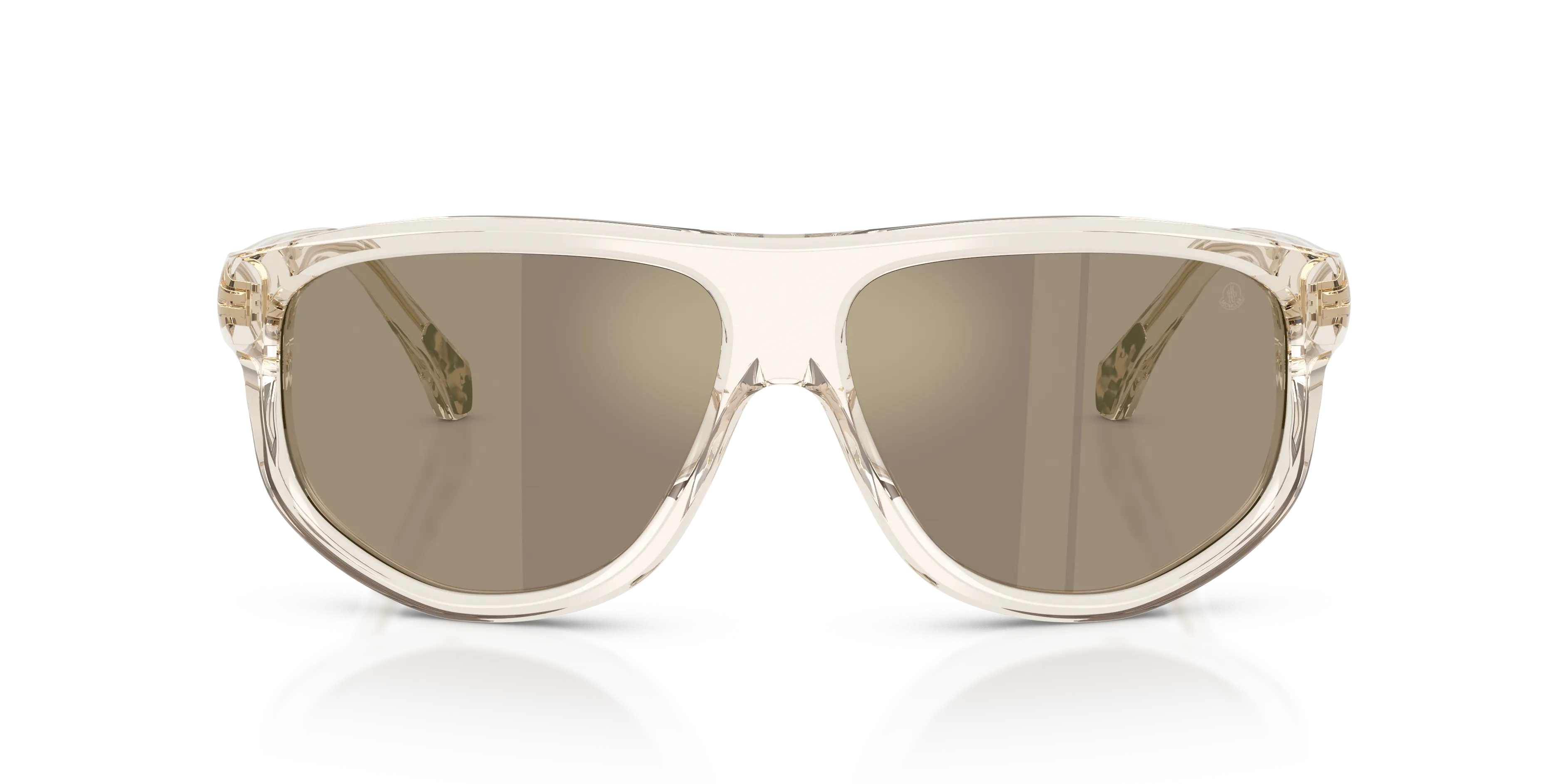 Moncler ME6033U ICEBORNE 30032C Occhiali da sole Acetato Bianco Marrone Squadrata Specchiate - immagine 3