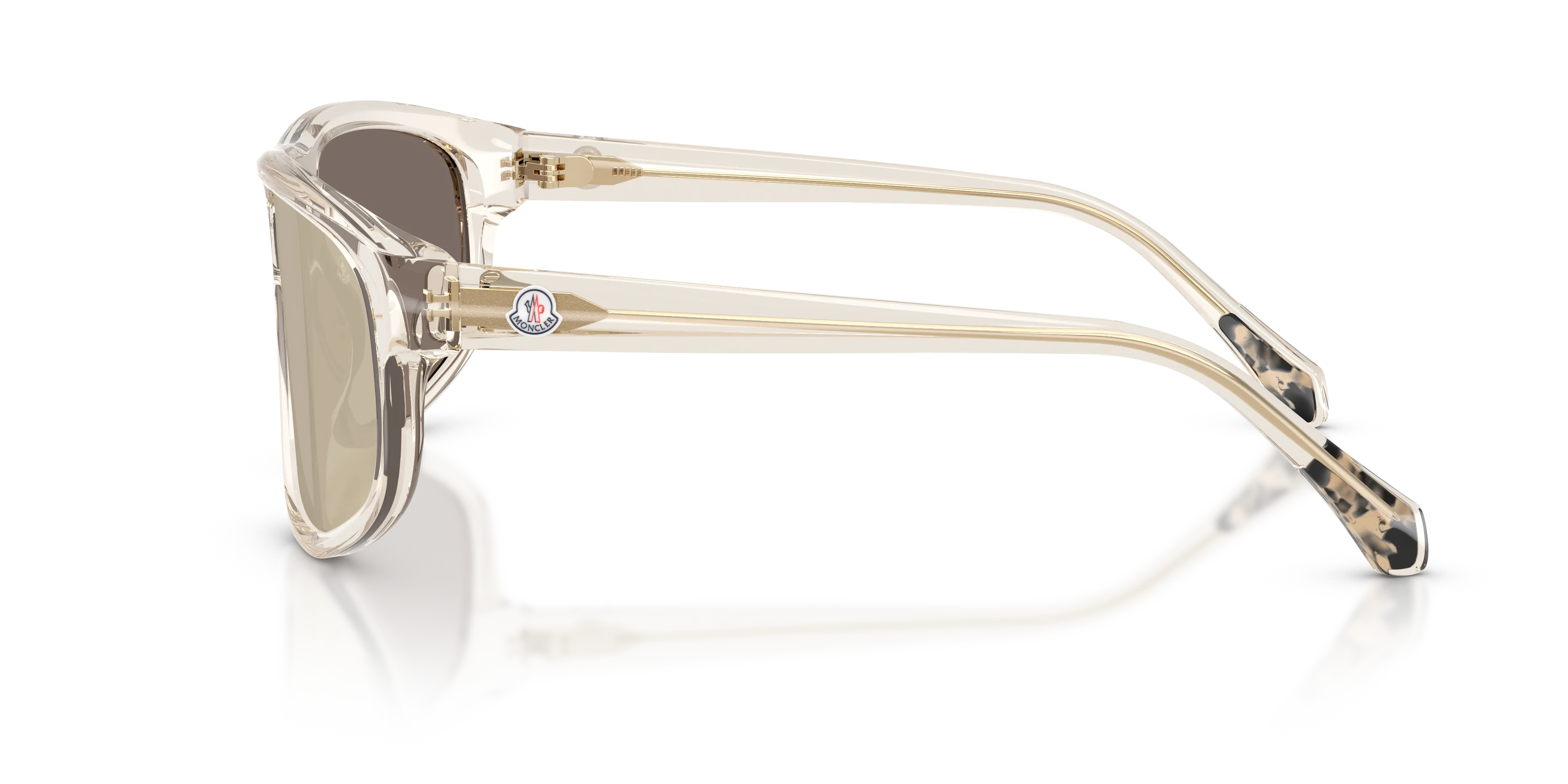 Moncler ME6033U ICEBORNE 30032C Occhiali da sole Acetato Bianco Marrone Squadrata Specchiate - immagine 4