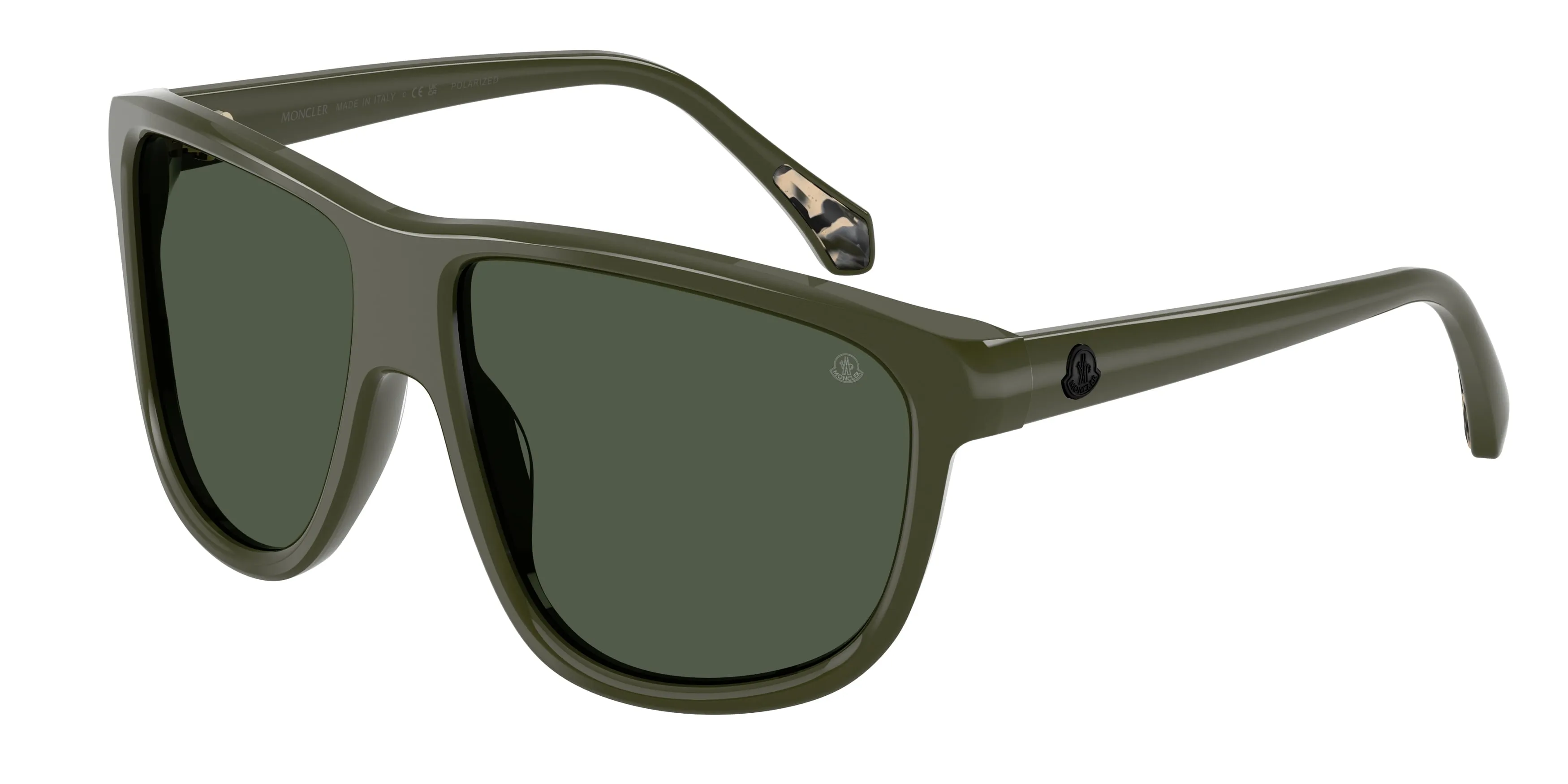 Moncler ME6032U 30529A Occhiali da sole Acetato Verde Verde Squadrata Polarizzata - immagine 1