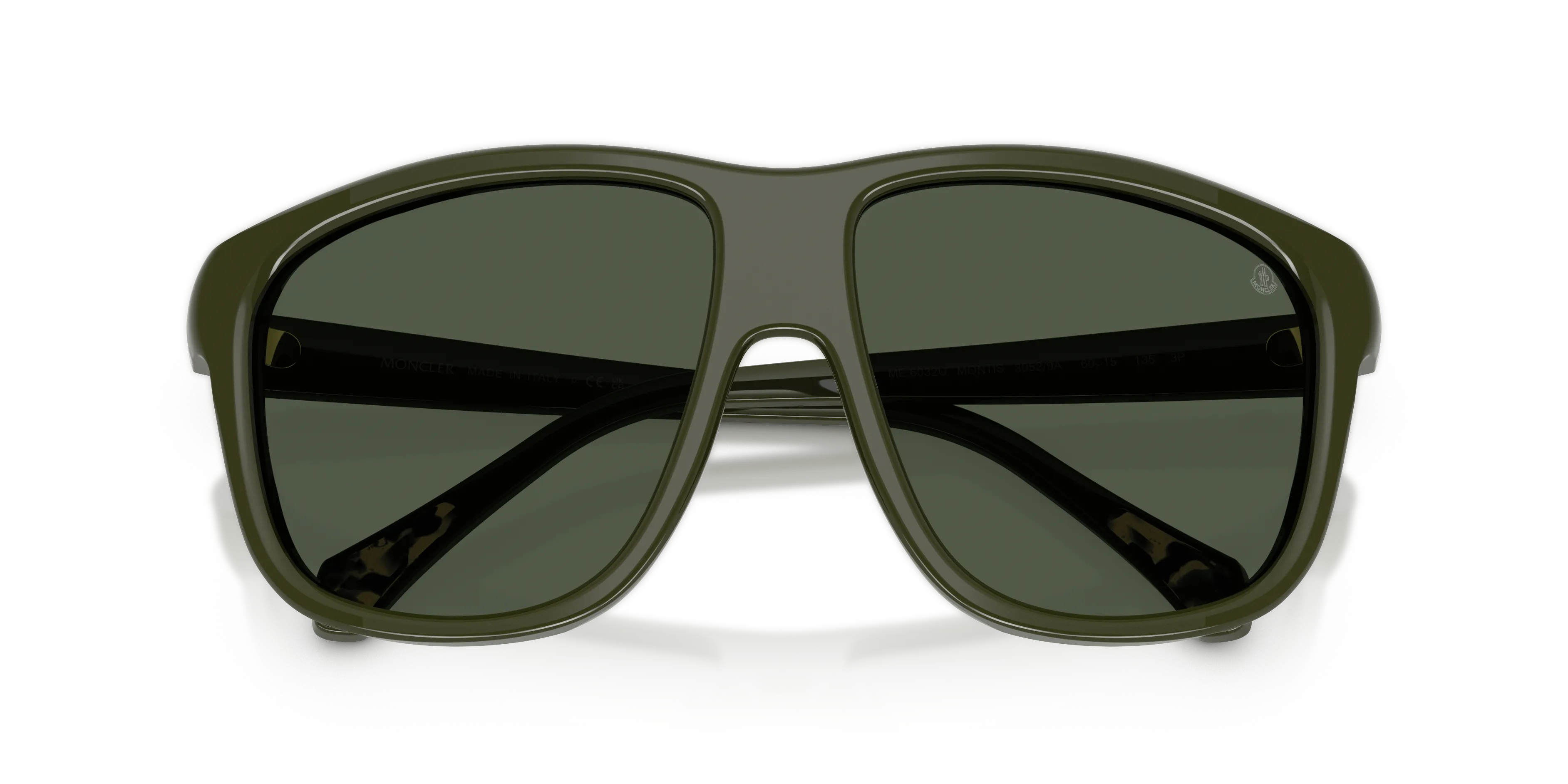 Moncler ME6032U 30529A Occhiali da sole Acetato Verde Verde Squadrata Polarizzata - immagine 2
