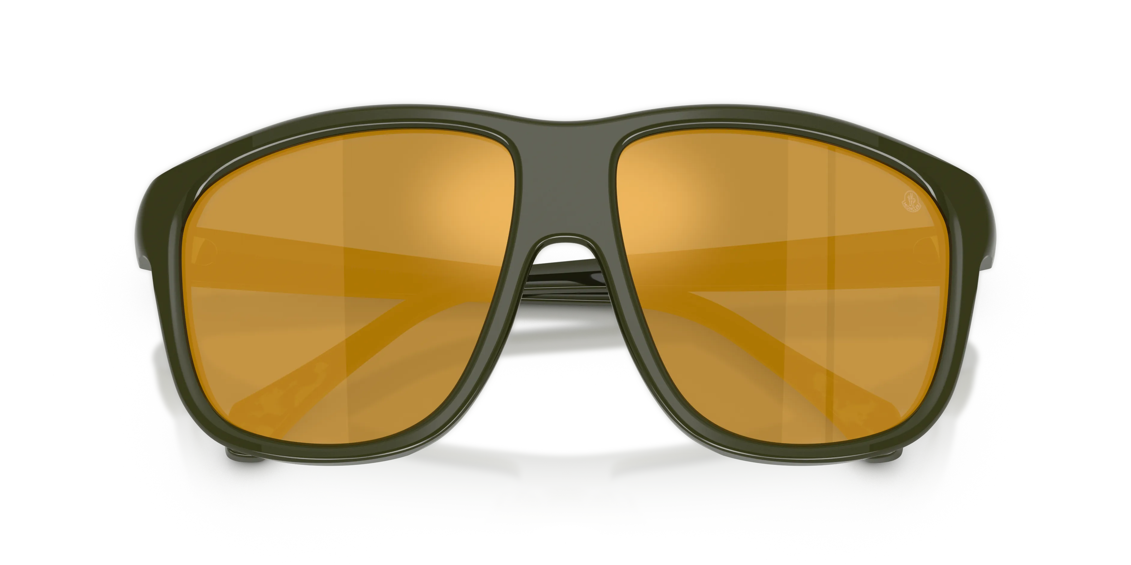 Moncler ME6032U 30525A Occhiali da sole Acetato Verde Marrone Squadrata Specchiate - immagine 2