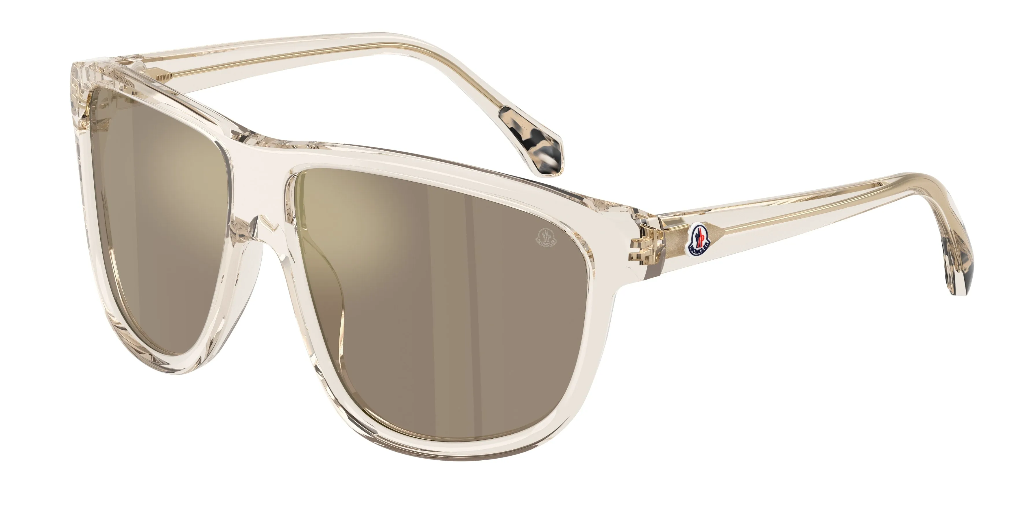 Moncler ME6032U 30032C Occhiali da sole Acetato Bianco Marrone Squadrata Specchiate - immagine 1
