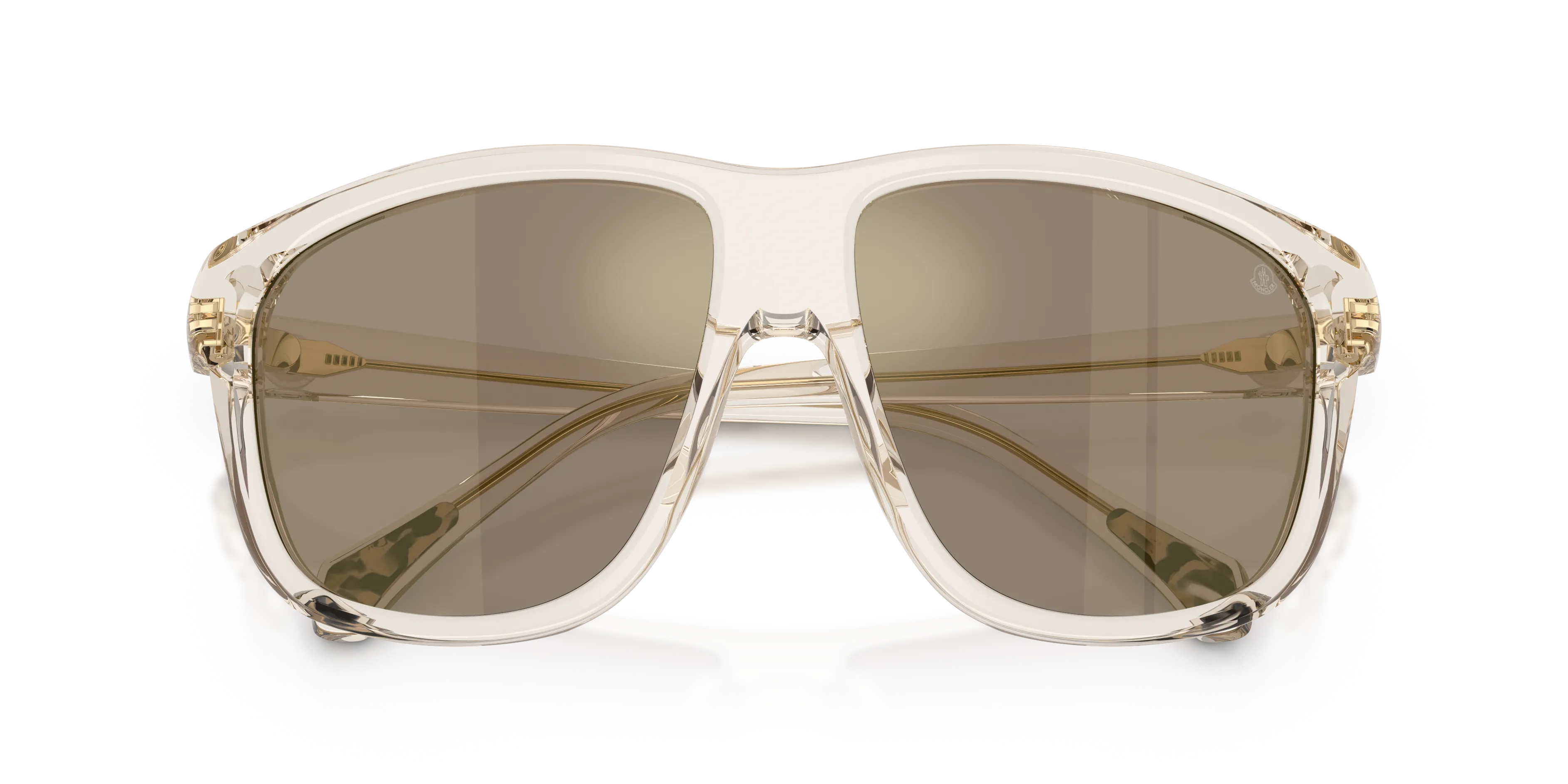 Moncler ME6032U 30032C Occhiali da sole Acetato Bianco Marrone Squadrata Specchiate - immagine 2