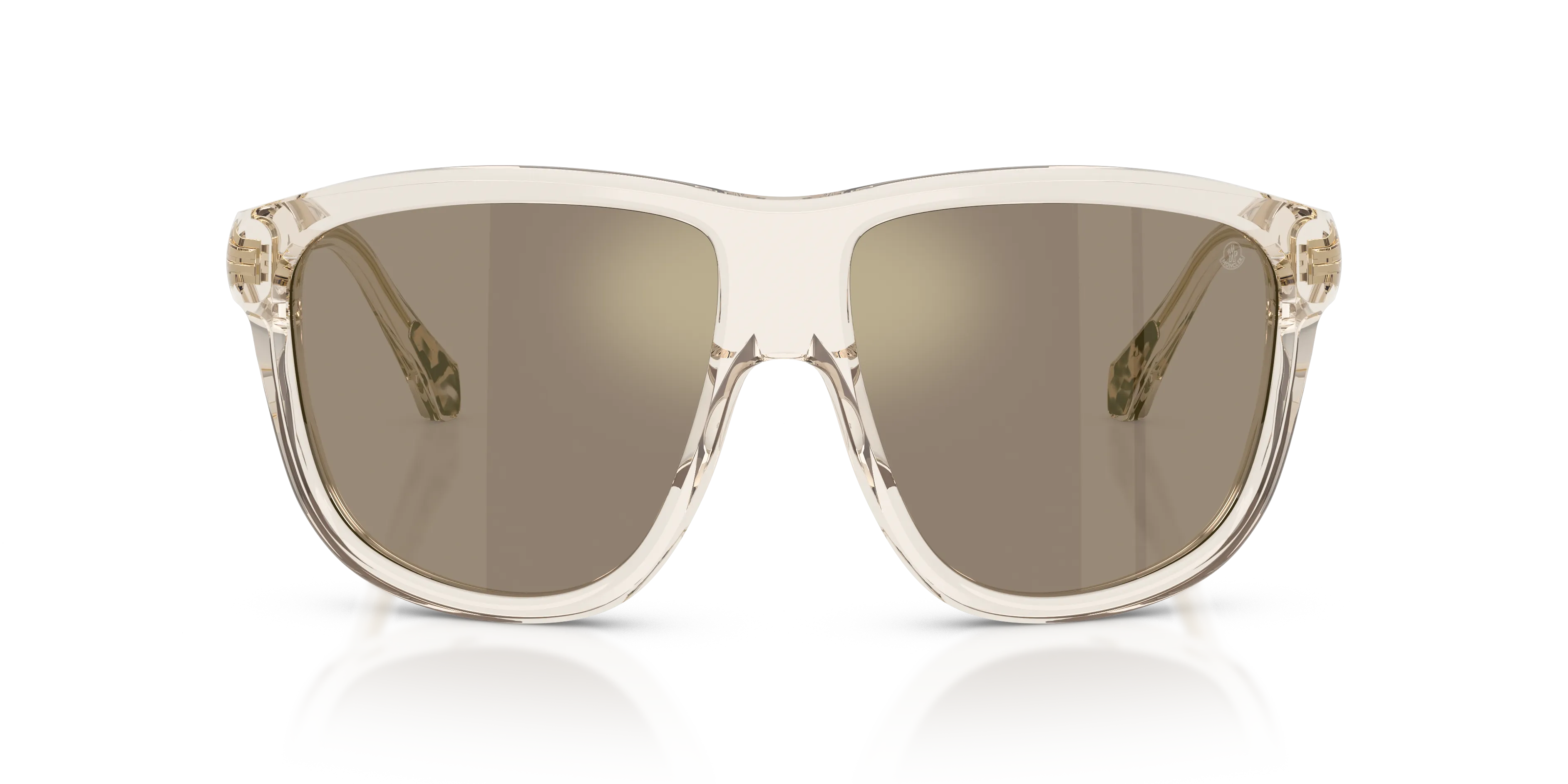 Moncler ME6032U 30032C Occhiali da sole Acetato Bianco Marrone Squadrata Specchiate - immagine 3