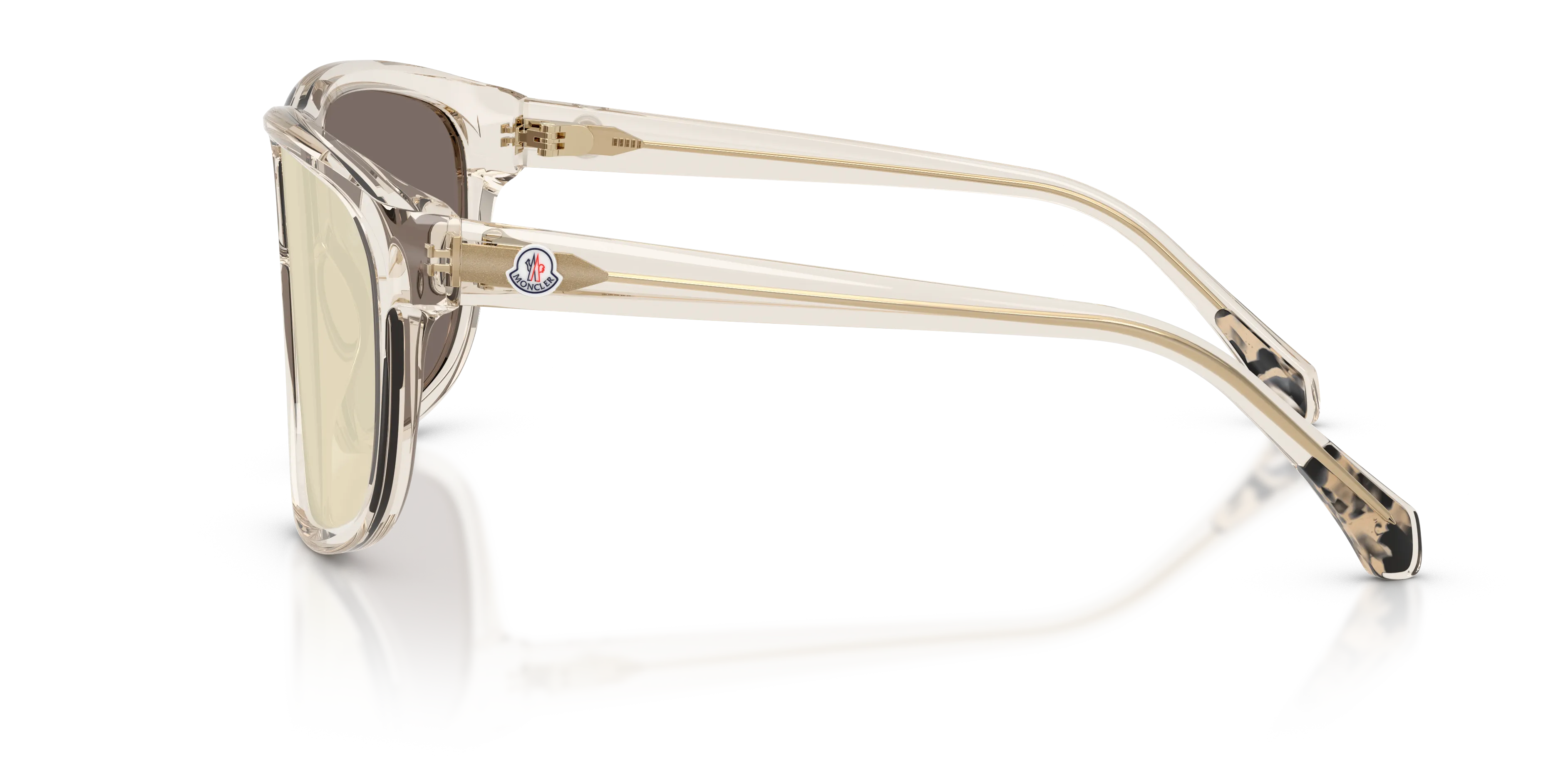 Moncler ME6032U 30032C Occhiali da sole Acetato Bianco Marrone Squadrata Specchiate - immagine 4