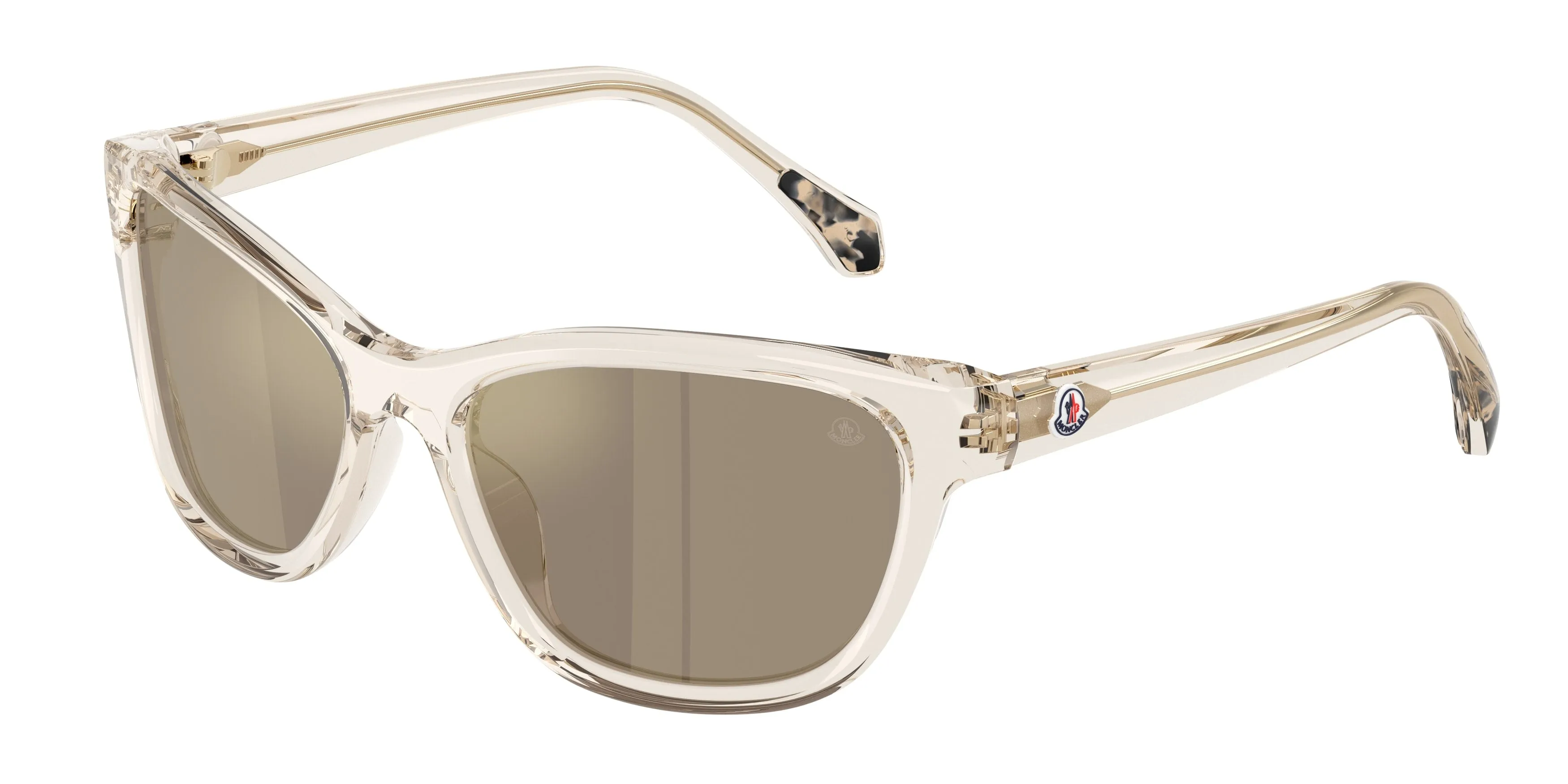 Moncler ME6031U 30032C Occhiali da sole Acetato Bianco Marrone Farfalla Specchiate - immagine 1