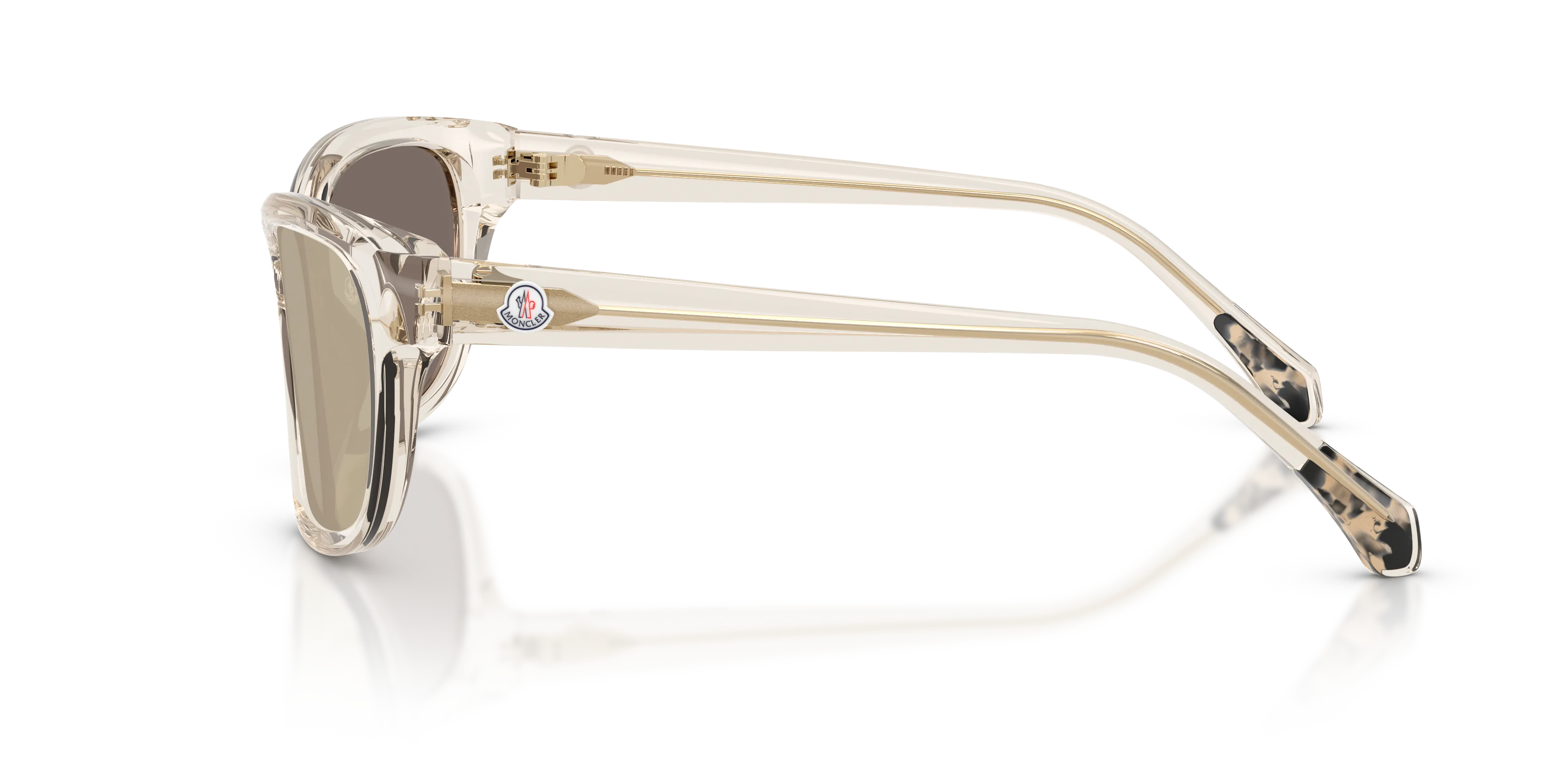 Moncler ME6031U 30032C Occhiali da sole Acetato Bianco Marrone Farfalla Specchiate - immagine 4