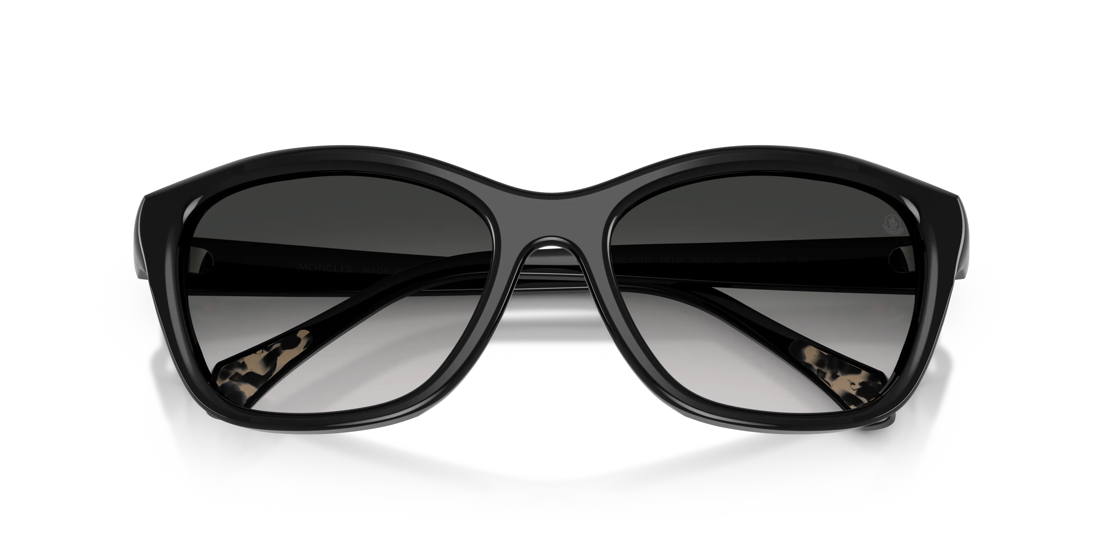 Moncler ME6031U 30013C Occhiali da sole Acetato Nero Grigio Farfalla Normale Sfumato - immagine 2