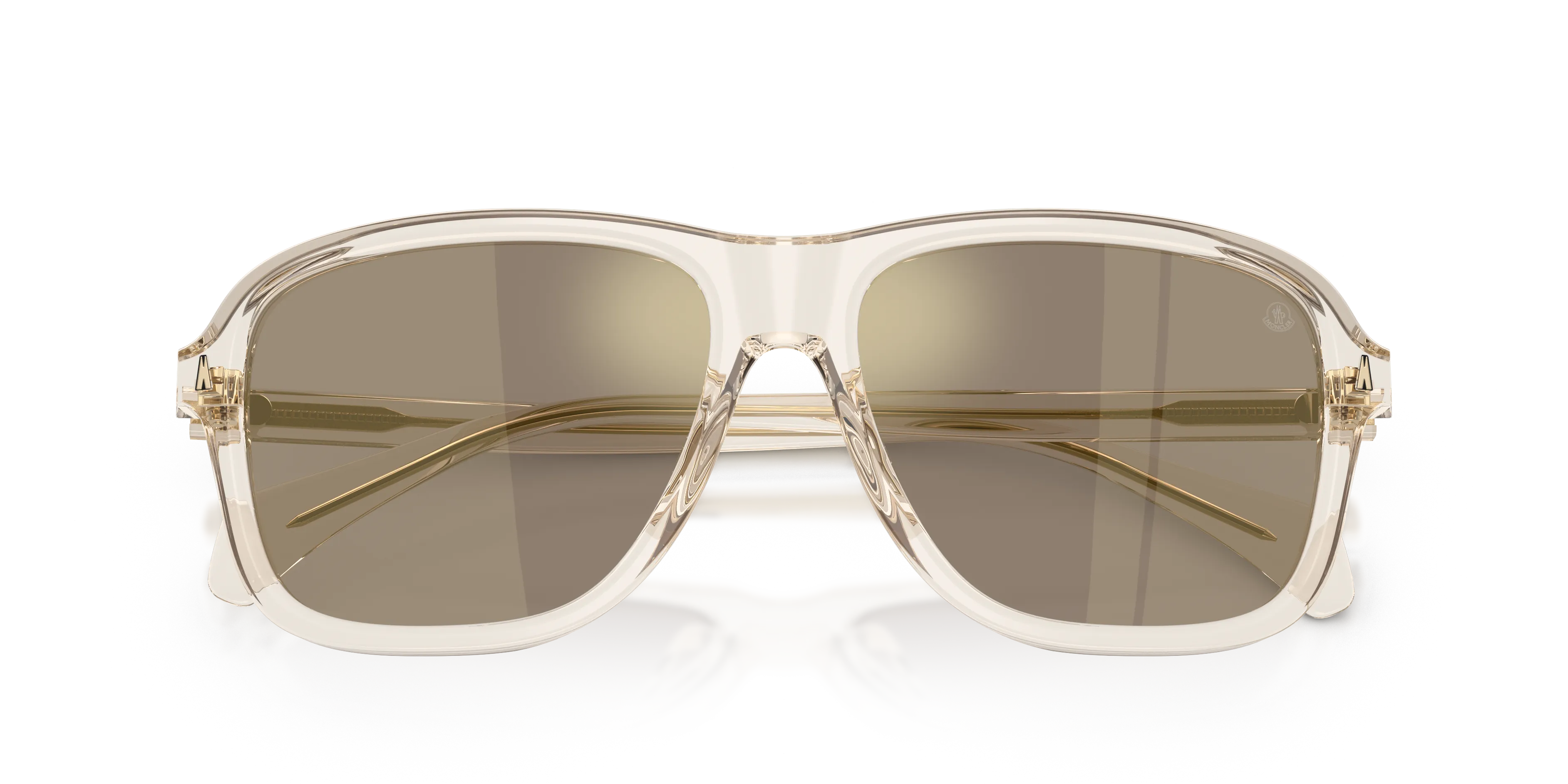 Moncler ME6030 REFRAX 30035A Occhiali da sole Acetato Bianco Marrone Pillow Specchiate - immagine 2
