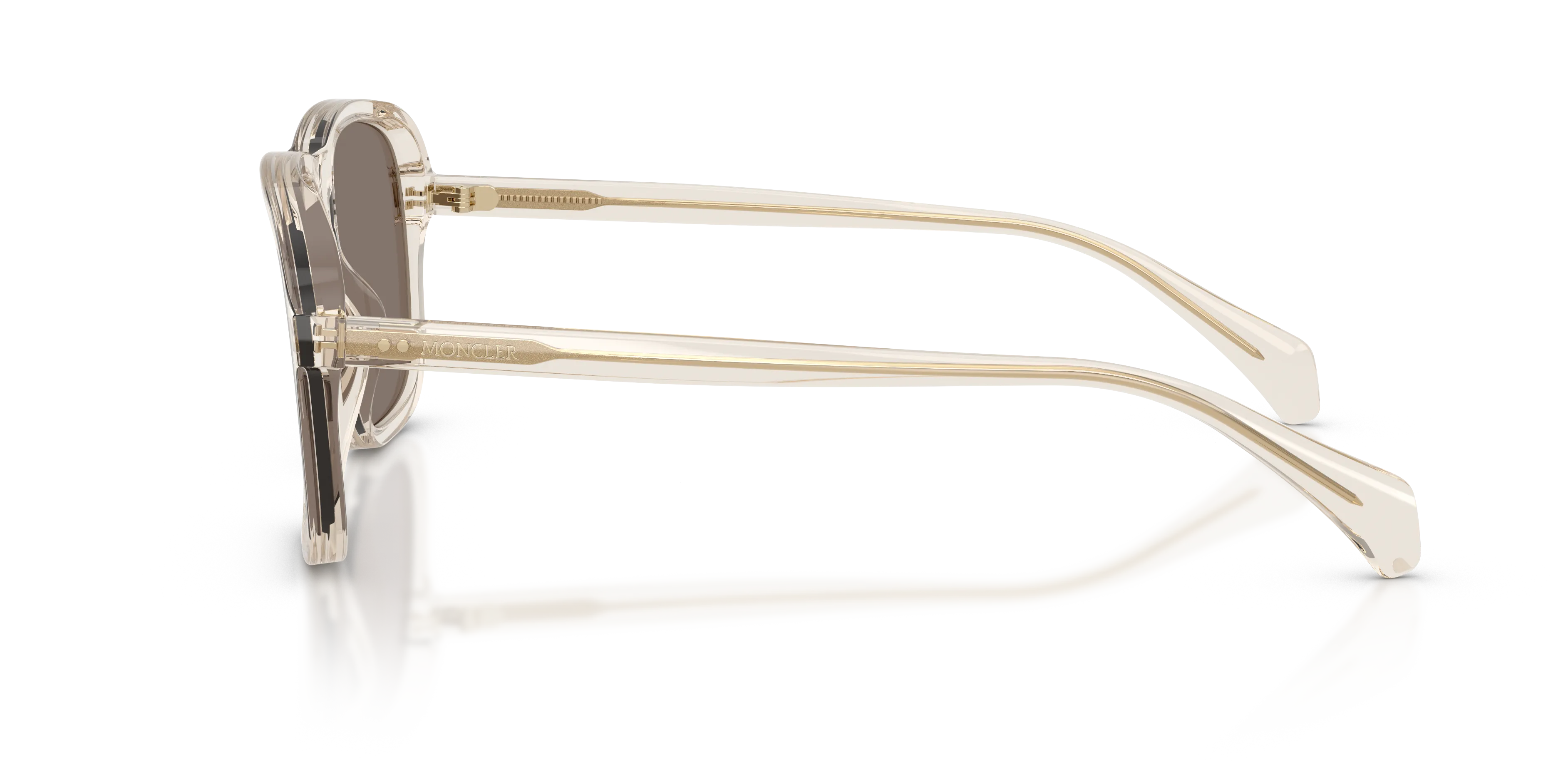 Moncler ME6030 REFRAX 30035A Occhiali da sole Acetato Bianco Marrone Pillow Specchiate - immagine 4