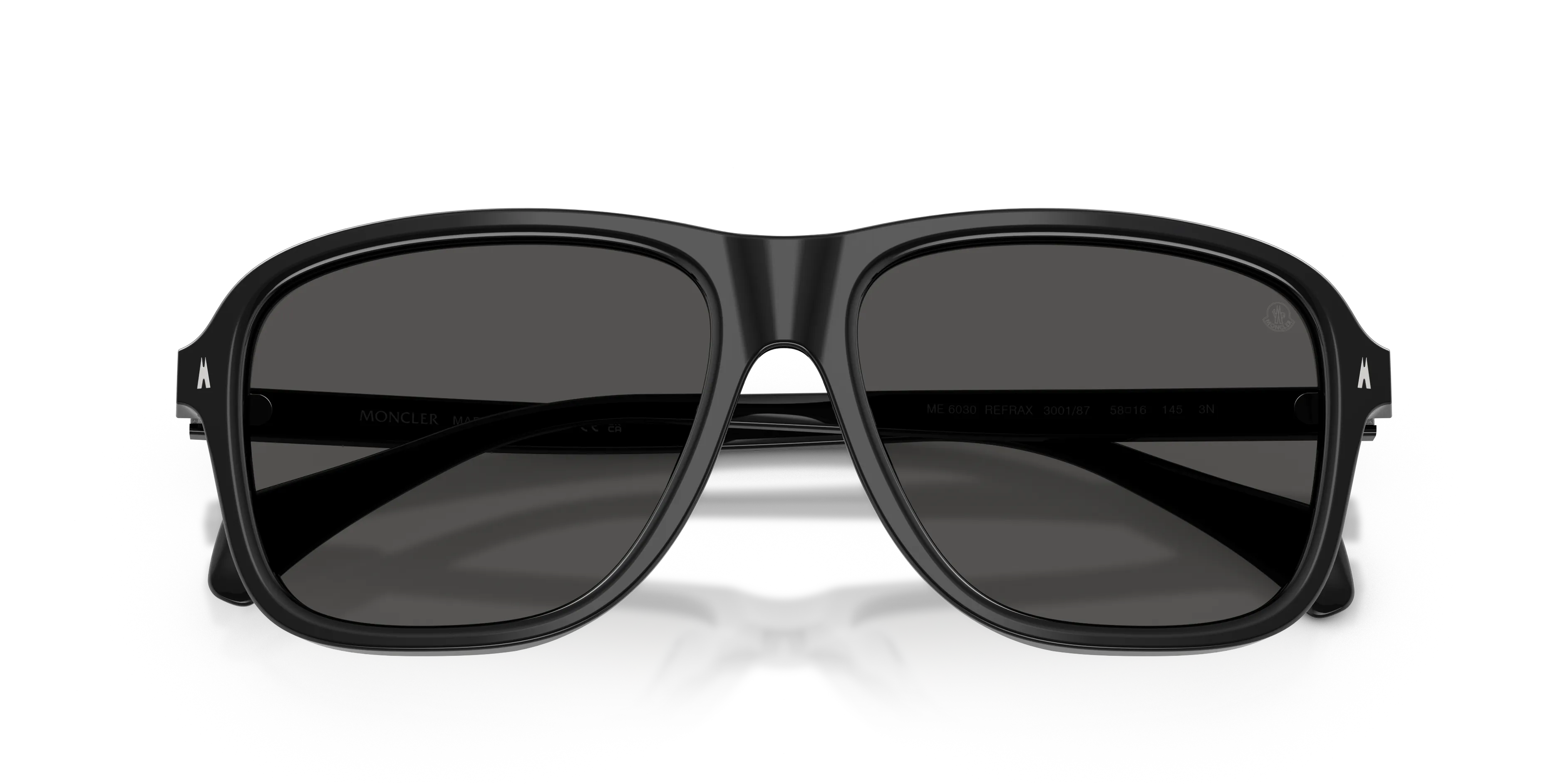 Moncler ME6030 REFRAX 300187 Occhiali da sole Acetato Nero Grigio Pillow Normale - immagine 2