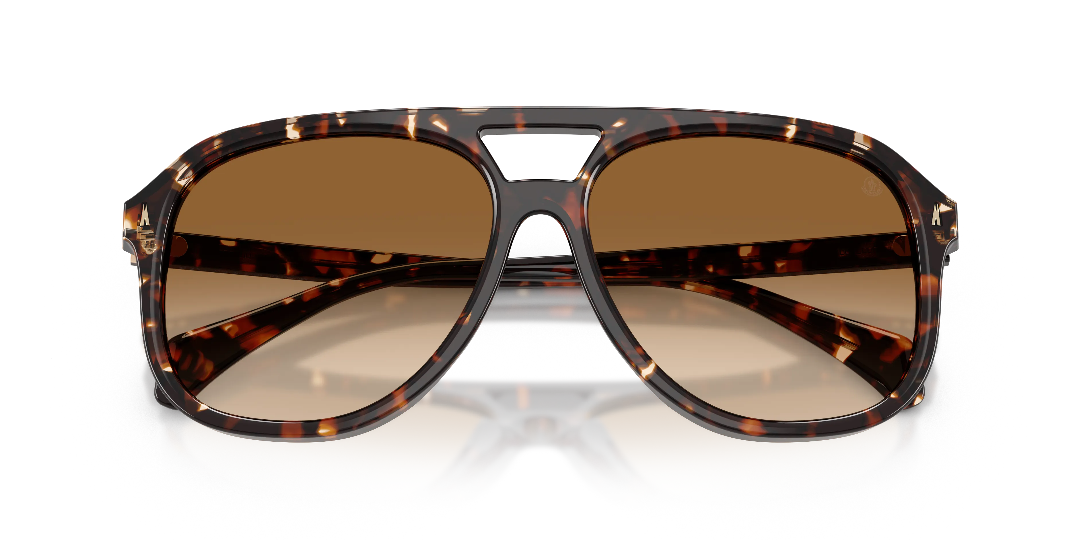 Moncler ME6028 FLUXE 304889 Occhiali da sole Acetato Tartaruga Marrone Pilot Normale Sfumato - immagine 2