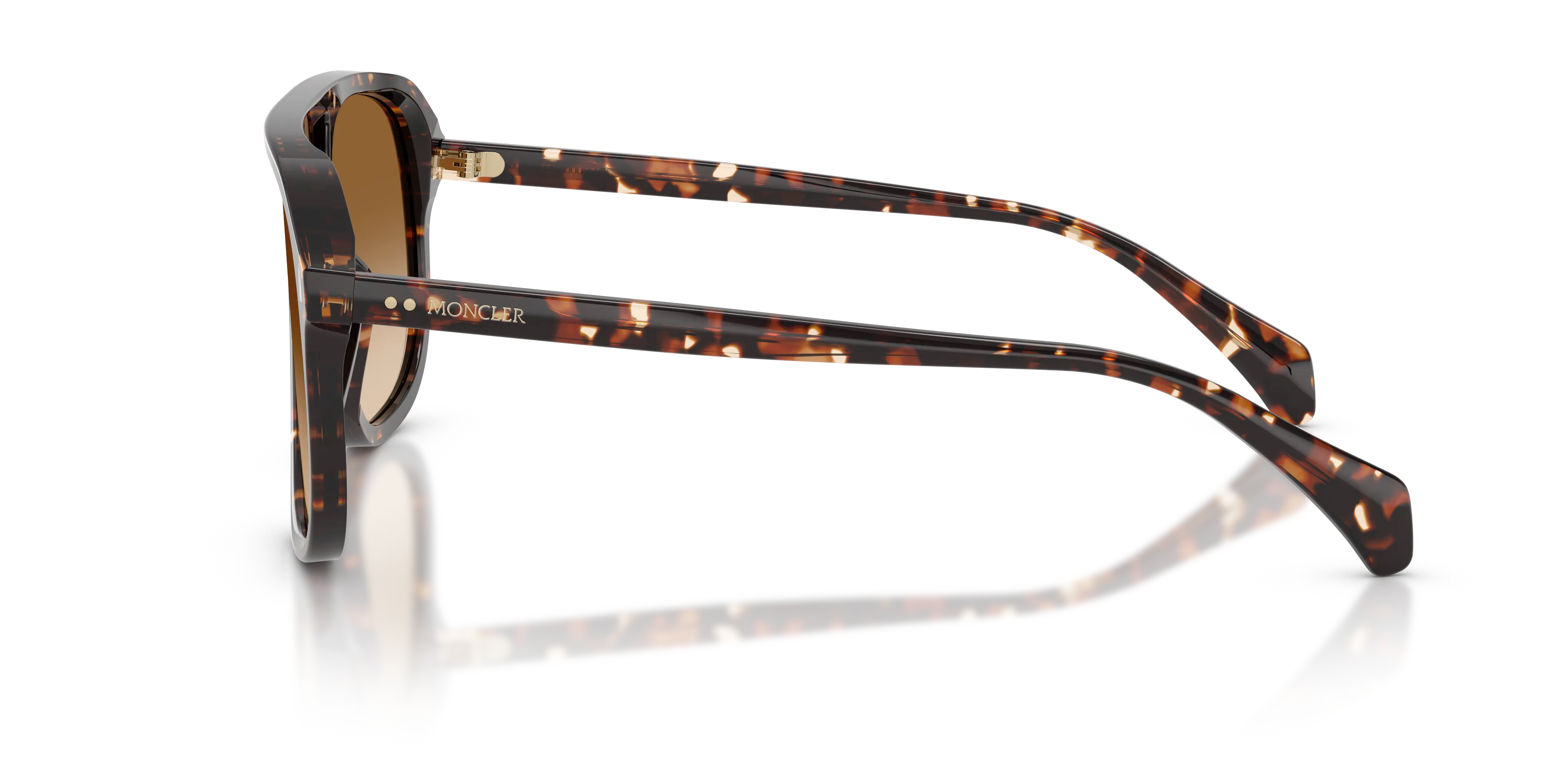 Moncler ME6028 FLUXE 304889 Occhiali da sole Acetato Tartaruga Marrone Pilot Normale Sfumato - immagine 4