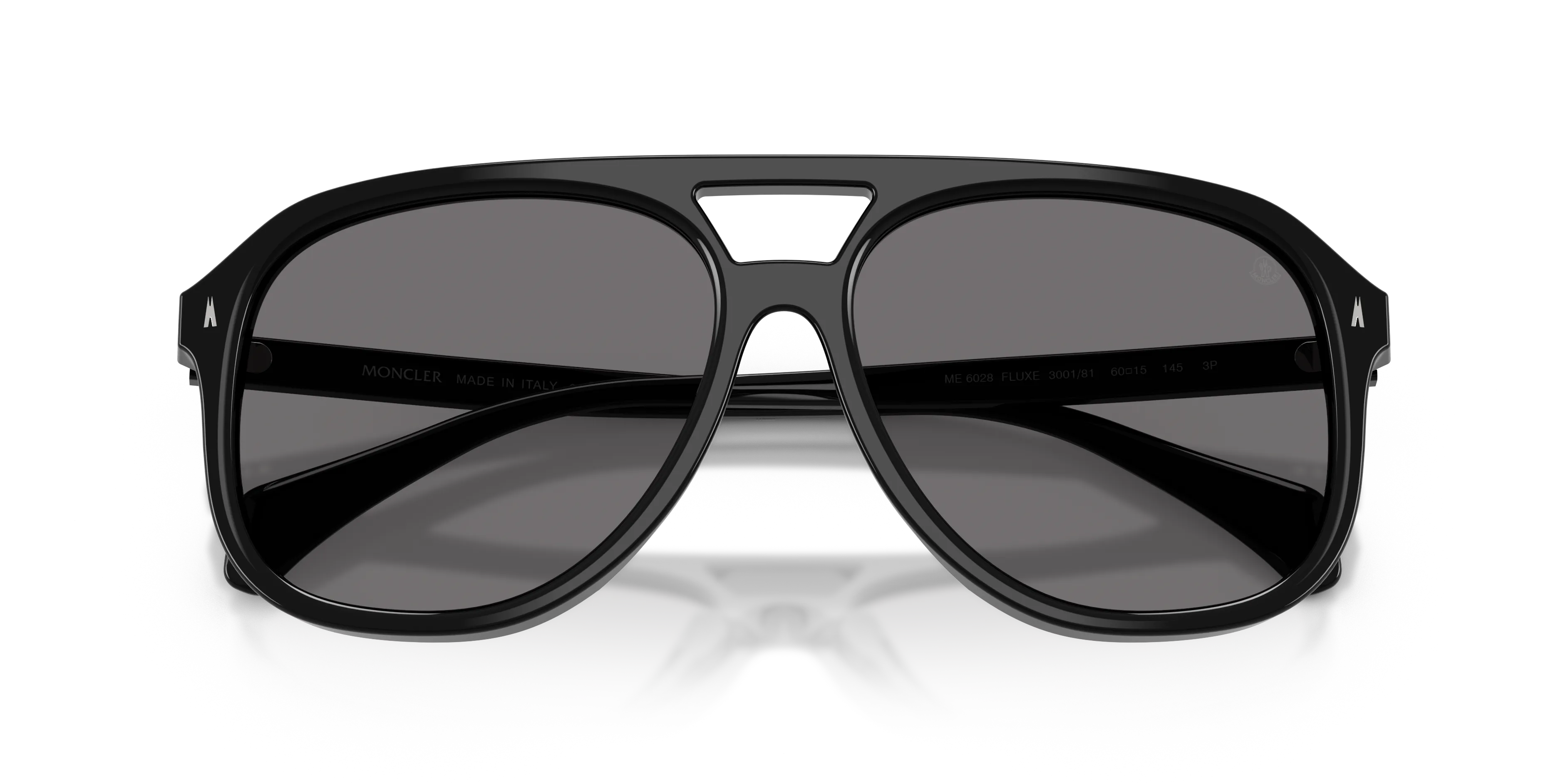 Moncler ME6028 FLUXE 300181 Occhiali da sole Acetato Nero Grigio Pilot Polarizzata - immagine 2
