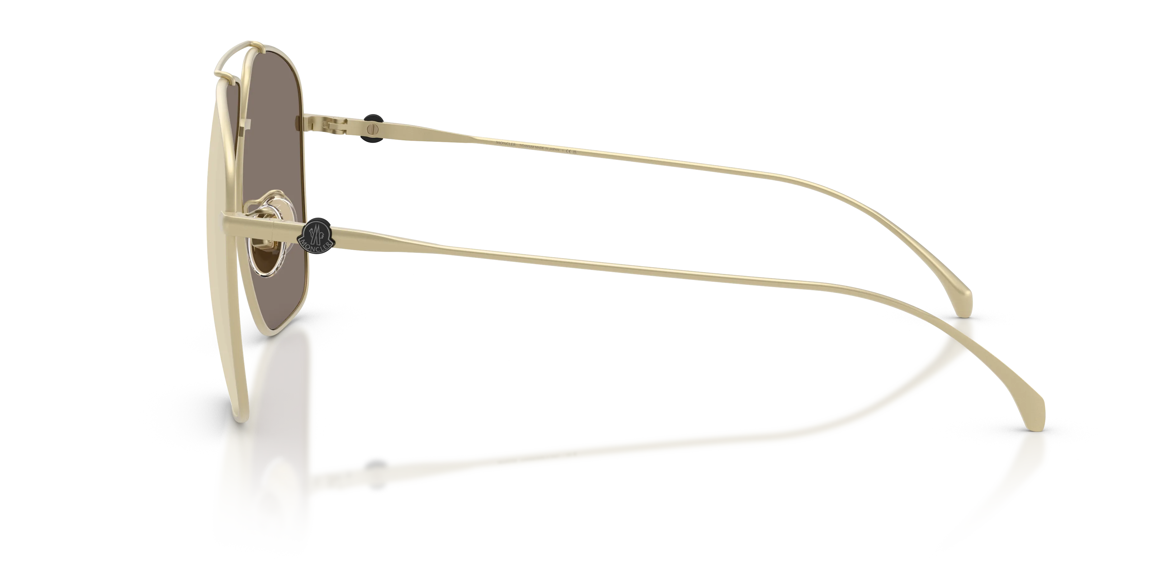 Moncler ME4020T ARIUM 10245A Occhiali da sole Titanio Oro Marrone Geometrica Specchiate - immagine 4