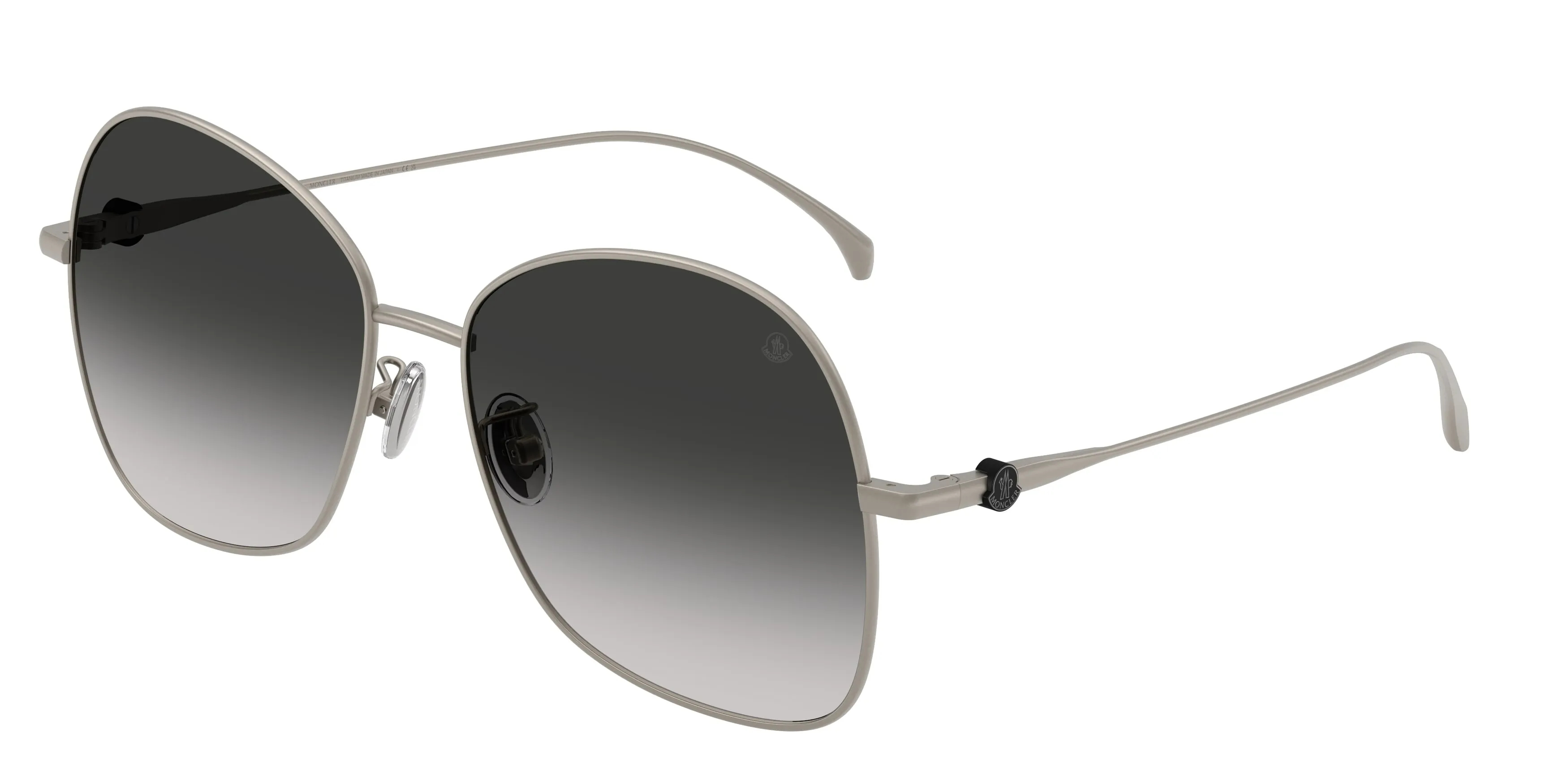 Moncler ME4019T VEYRA 10043C Occhiali da sole Titanio Argento Grigio Geometrica Normale Sfumato - immagine 1
