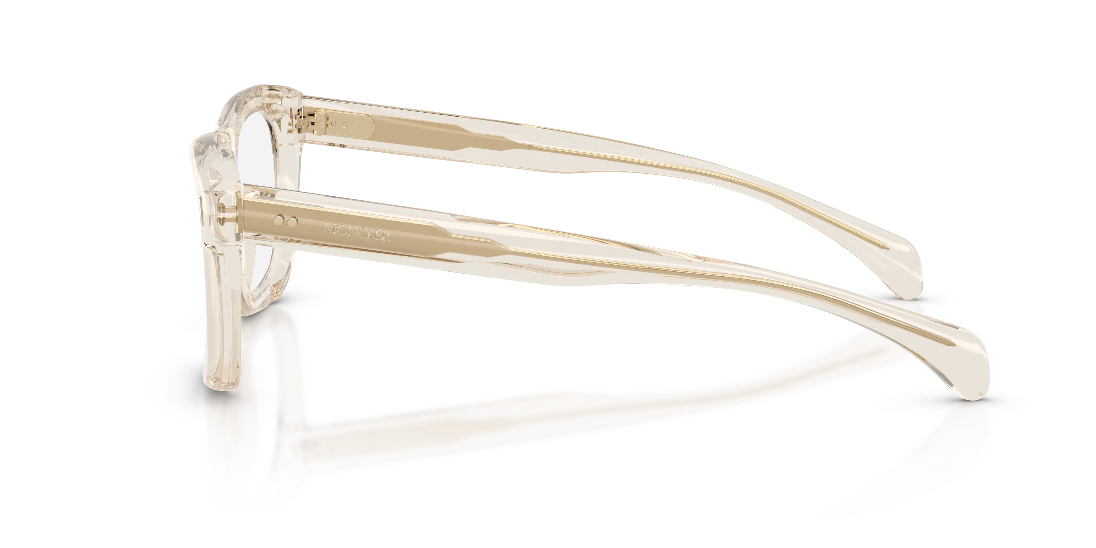 Moncler ME2040 METEORE 3003 Montature da vista Acetato Bianco Trasparente Squadrata Normale - immagine 4