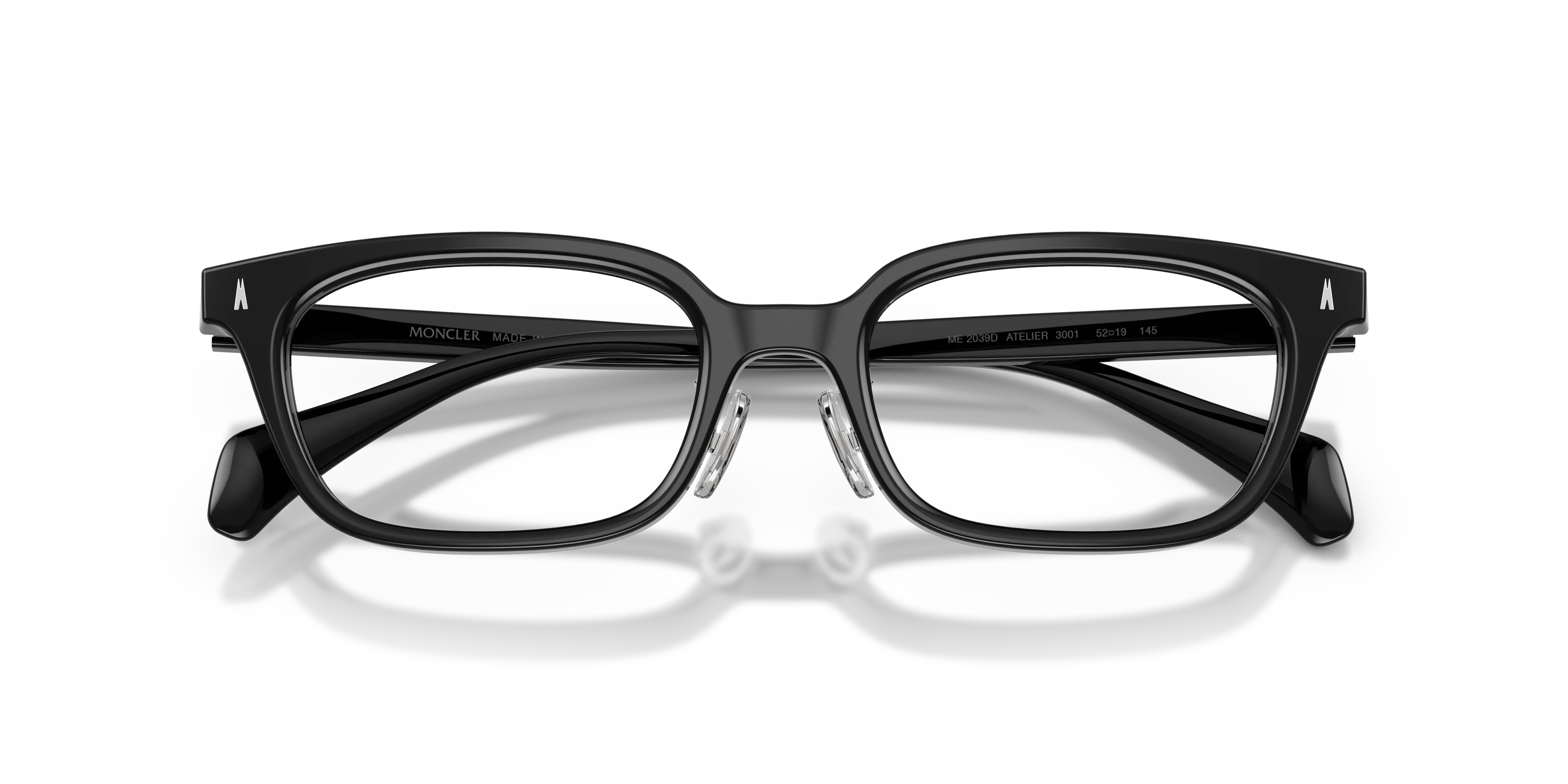 Moncler ME2039D ATELIER 3001 Montature da vista Acetato Nero Trasparente Squadrata Normale - immagine 2