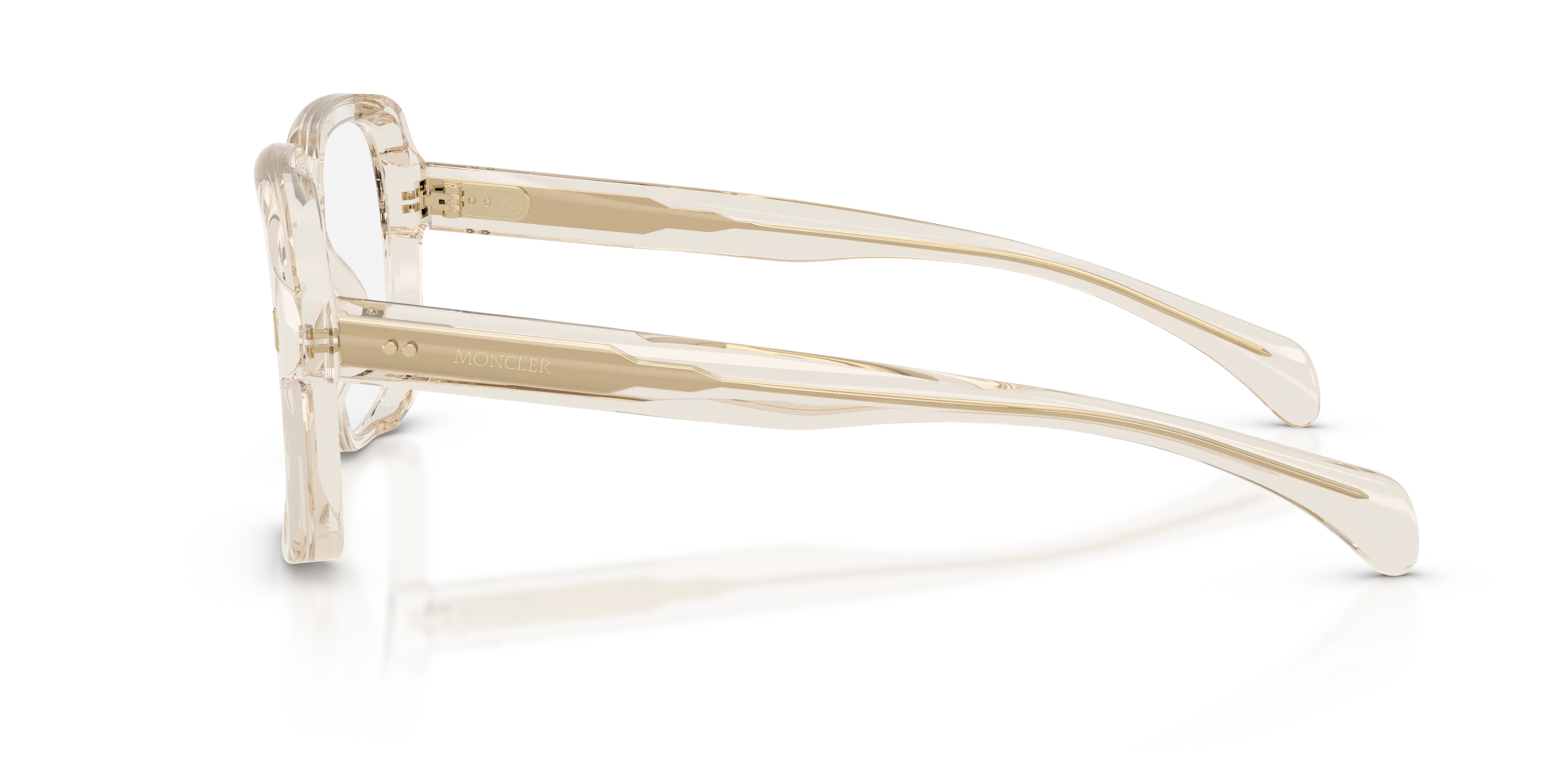 Moncler ME2037U LUSTRIA 3003 Montature da vista Acetato Bianco Trasparente Geometrica Normale - immagine 4
