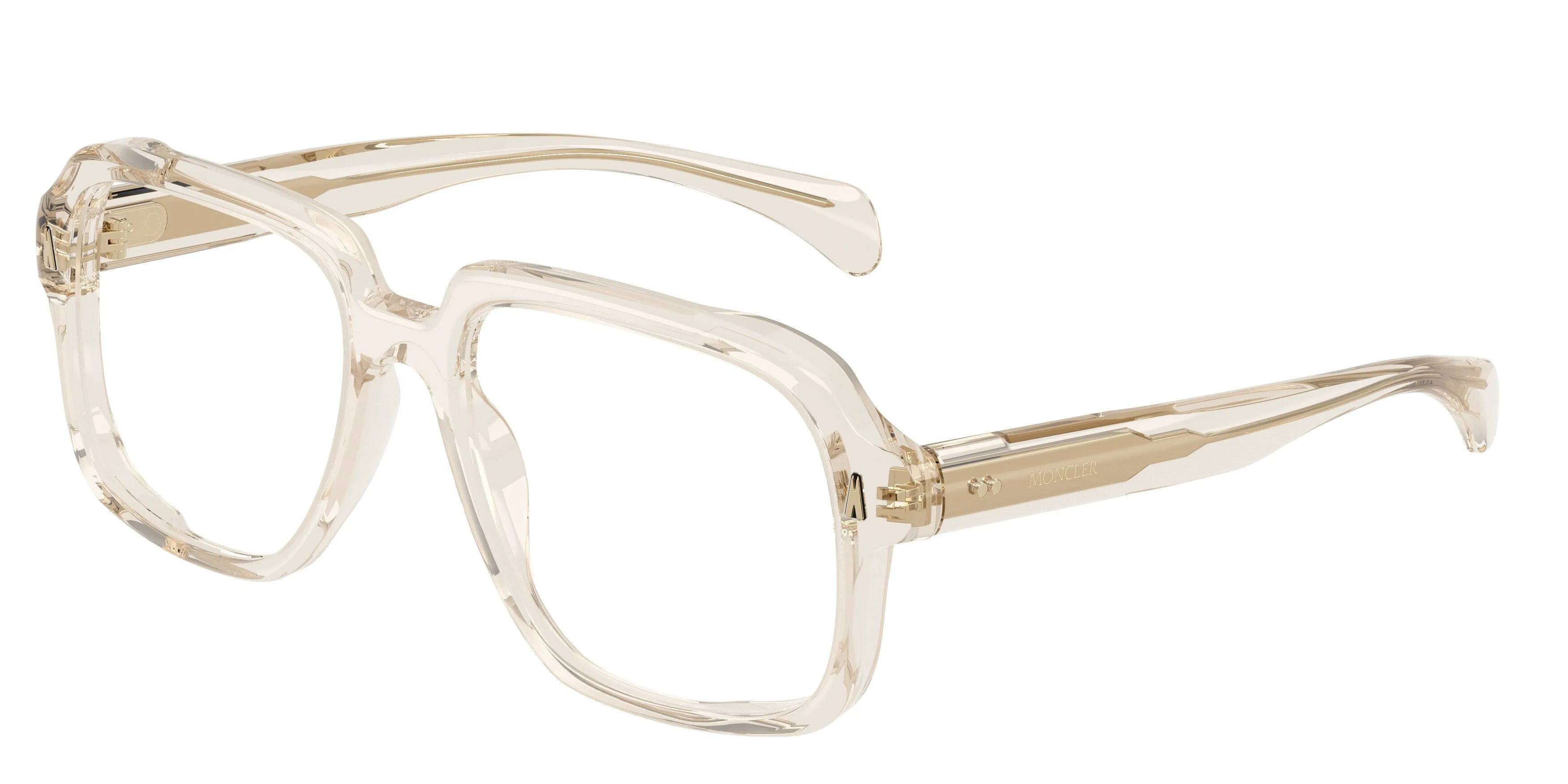 Moncler ME2037U LUSTRIA 3003 Montature da vista Acetato Bianco Trasparente Geometrica Normale - immagine 1