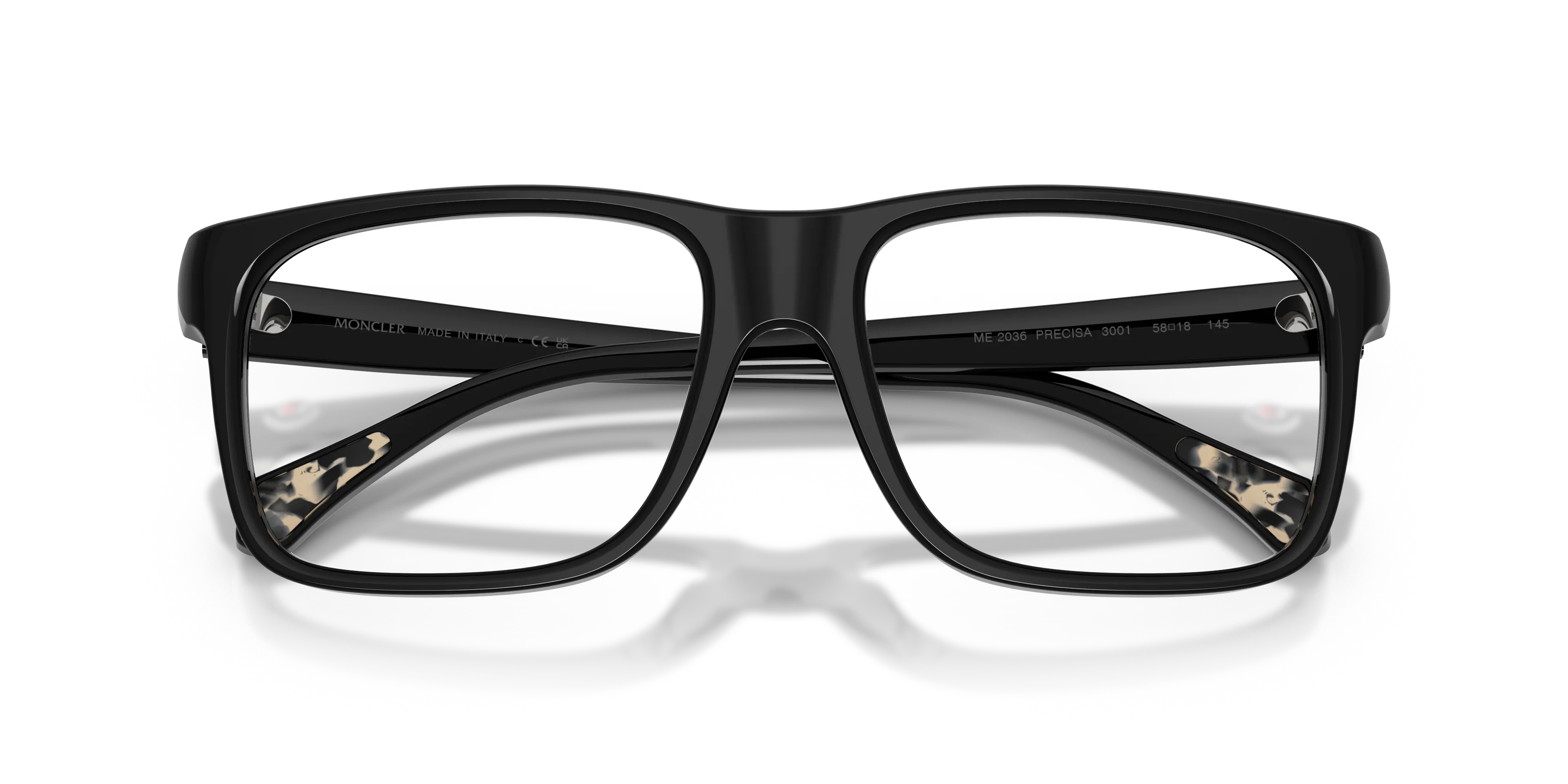 Moncler ME2036 PRECISA 3001 Montature da vista Acetato Nero Trasparente Squadrata Normale - immagine 2