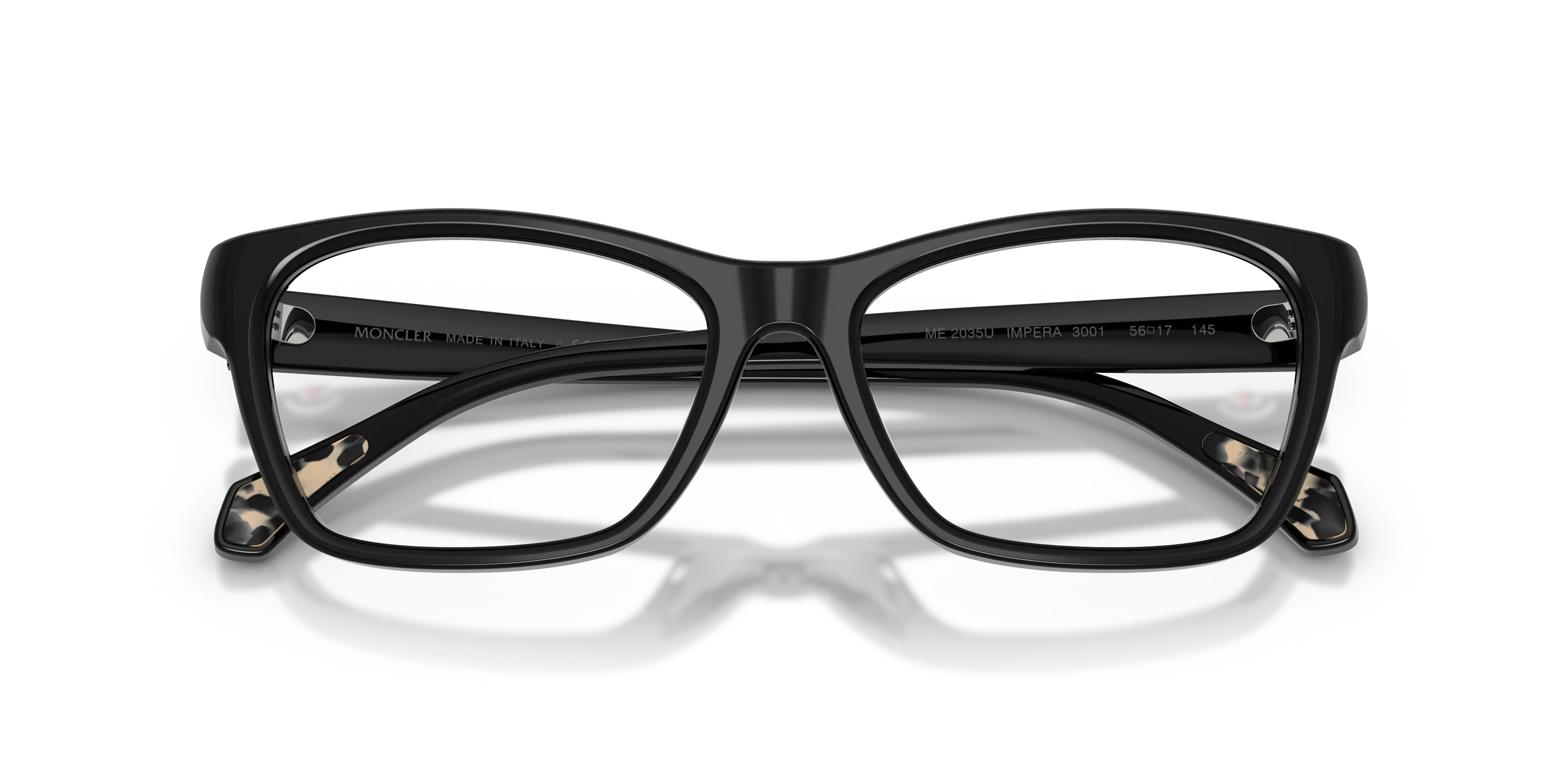 Moncler ME2035U IMPERA 3001 Montature da vista Acetato Nero Trasparente Squadrata Normale - immagine 2