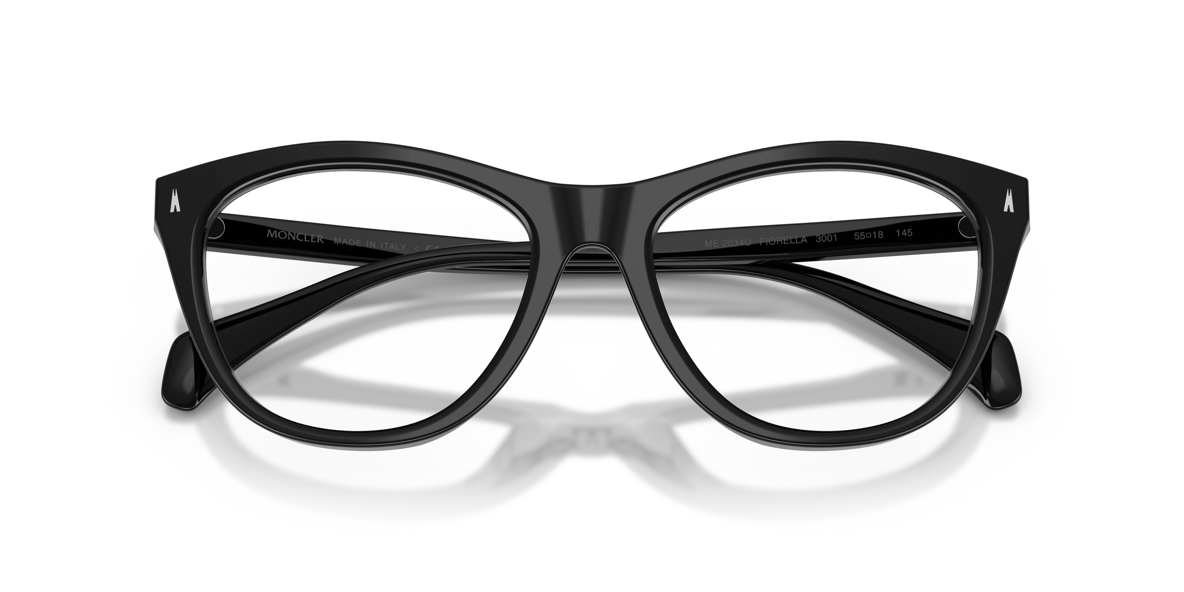Moncler ME2034U FIORELLA 3001 Montature da vista Acetato Nero Trasparente Cat Eye Normale - immagine 2