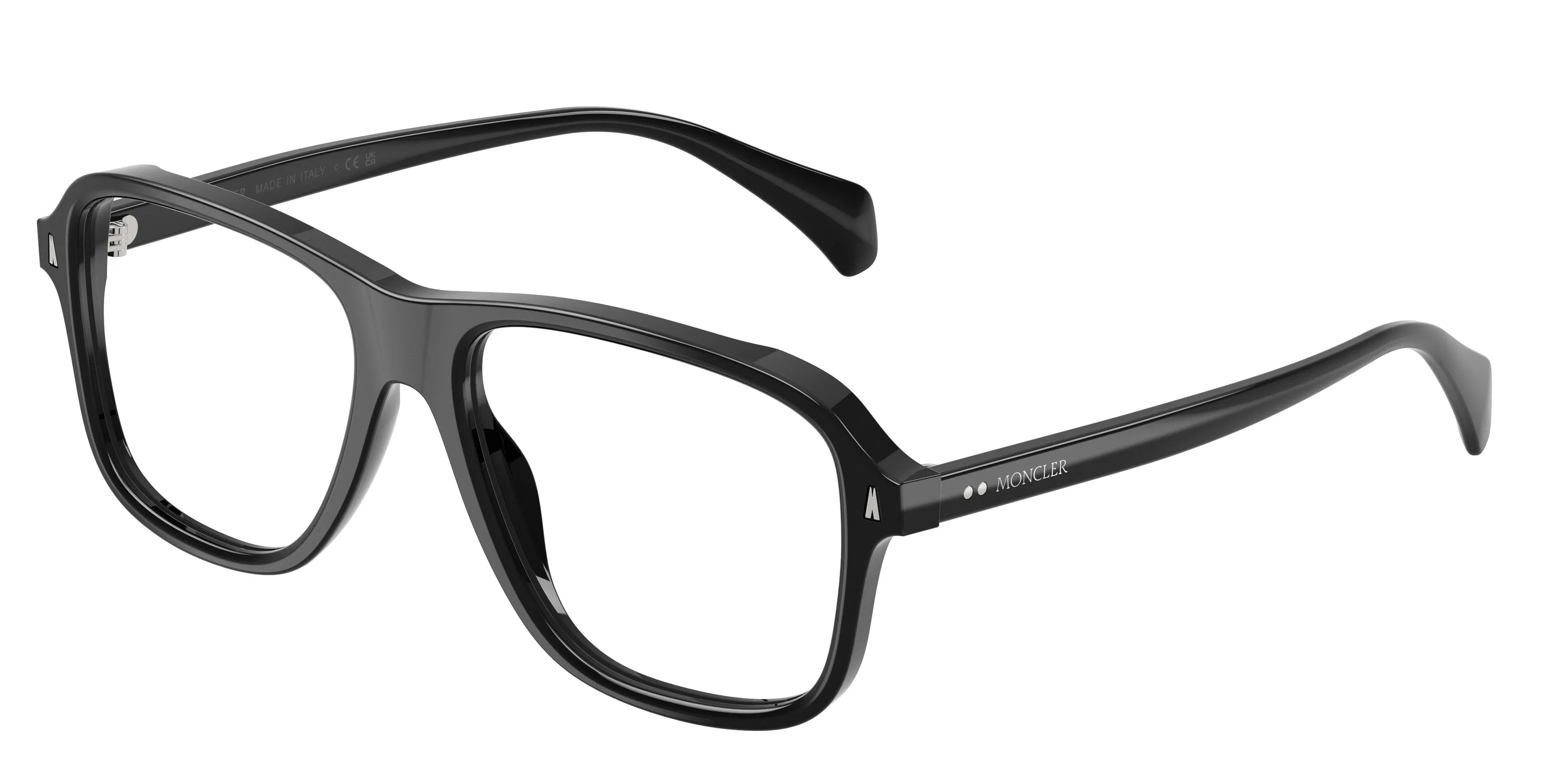 Moncler ME2032 VALTA 3001 Montature da vista Acetato Nero Trasparente Pillow Normale - immagine 1