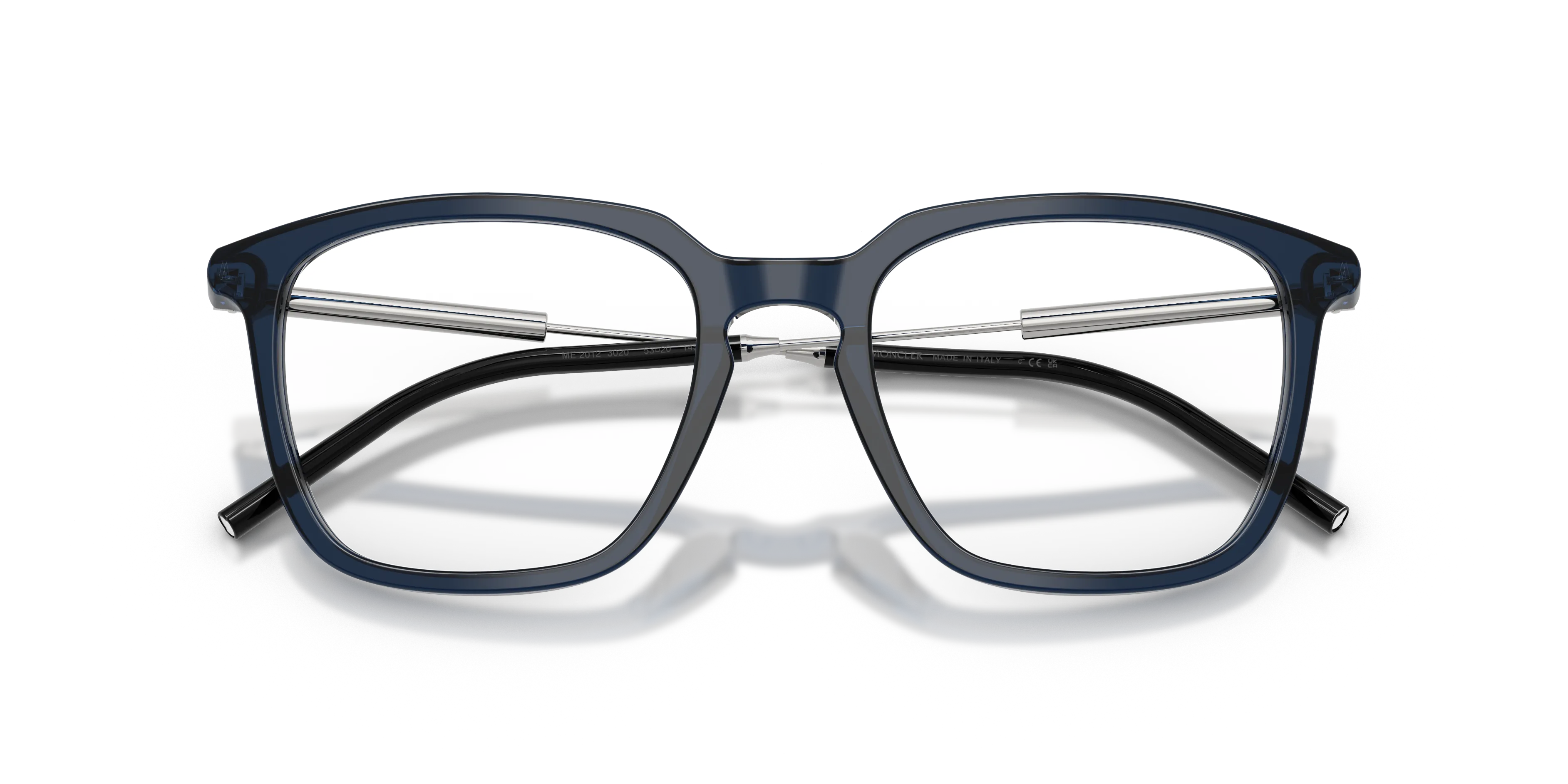 Moncler ME2012 3020 Montature da vista Acetato Blu Trasparente Pantos Normale - immagine 2