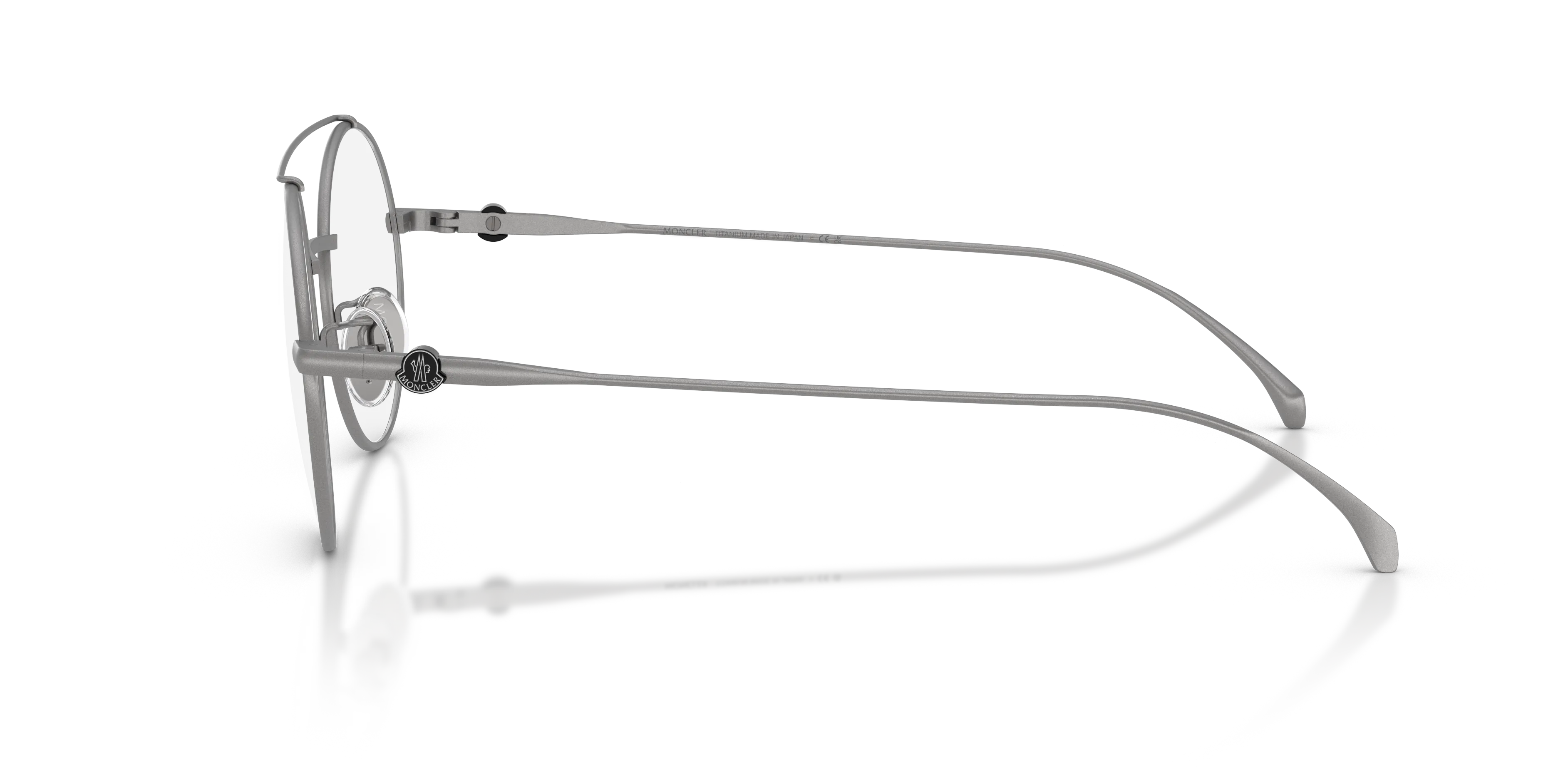 Moncler ME1019T 1016 Montature da vista Titanio Grigio Trasparente Rotonda Normale - immagine 4