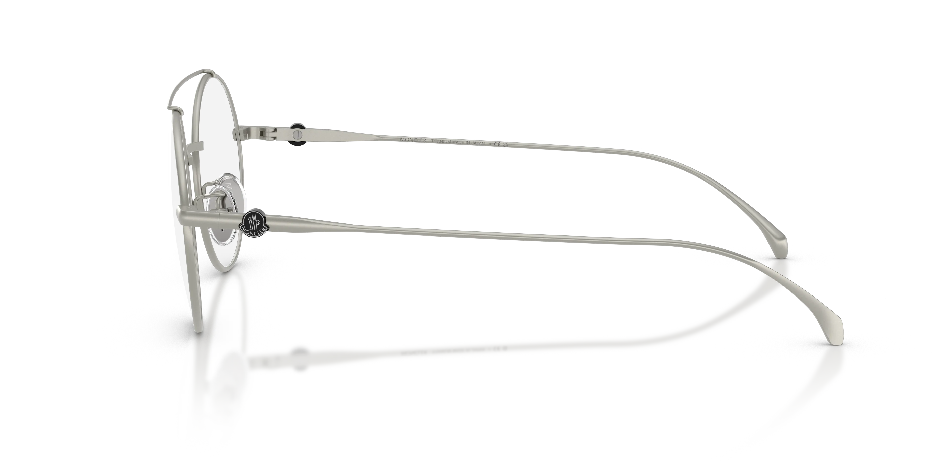 Moncler ME1019T 1004 Montature da vista Titanio Argento Trasparente Rotonda Normale - immagine 4