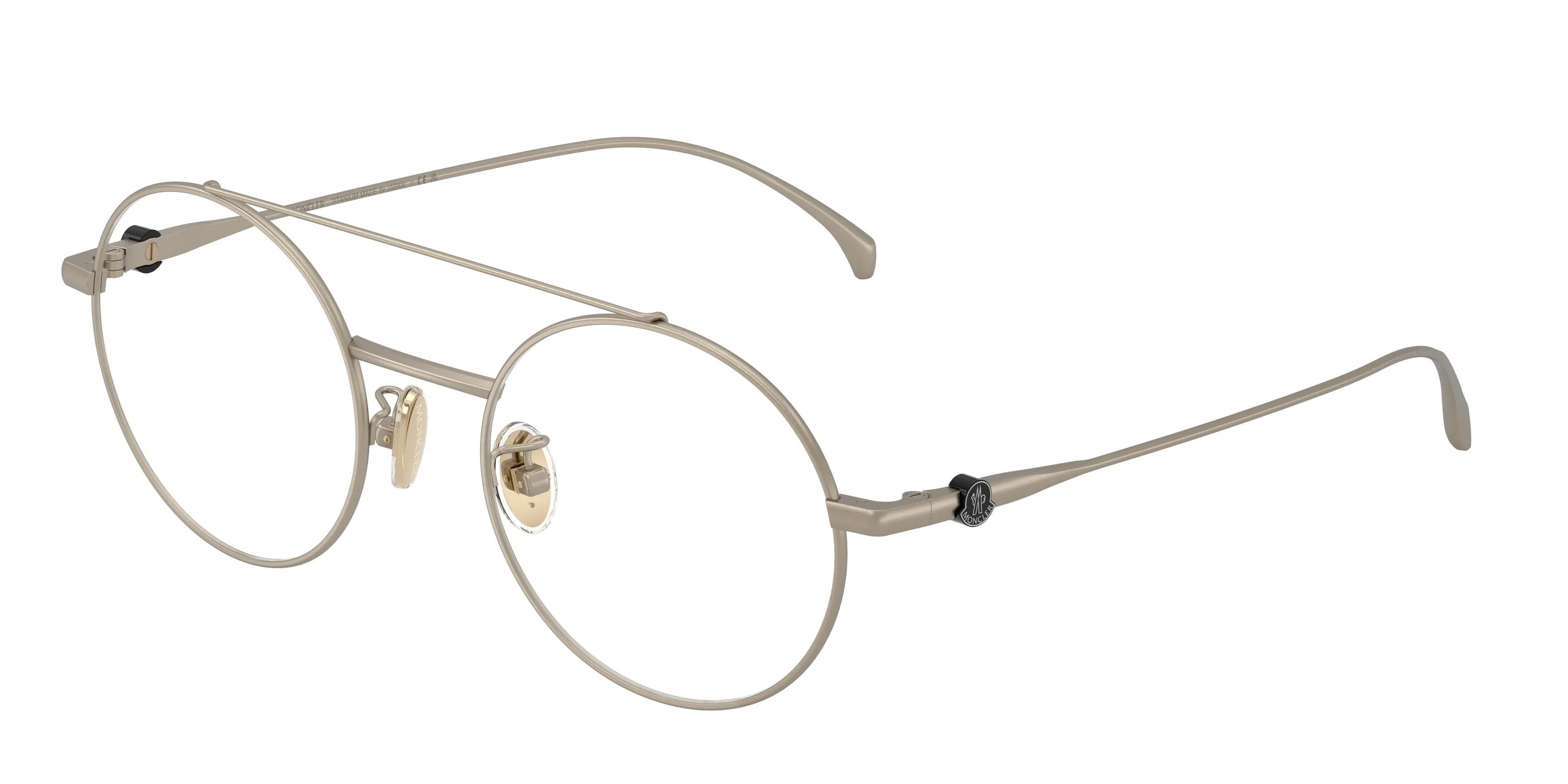 Moncler ME1019T 1003 Montature da vista Titanio Bronzo Trasparente Rotonda Normale - immagine 1
