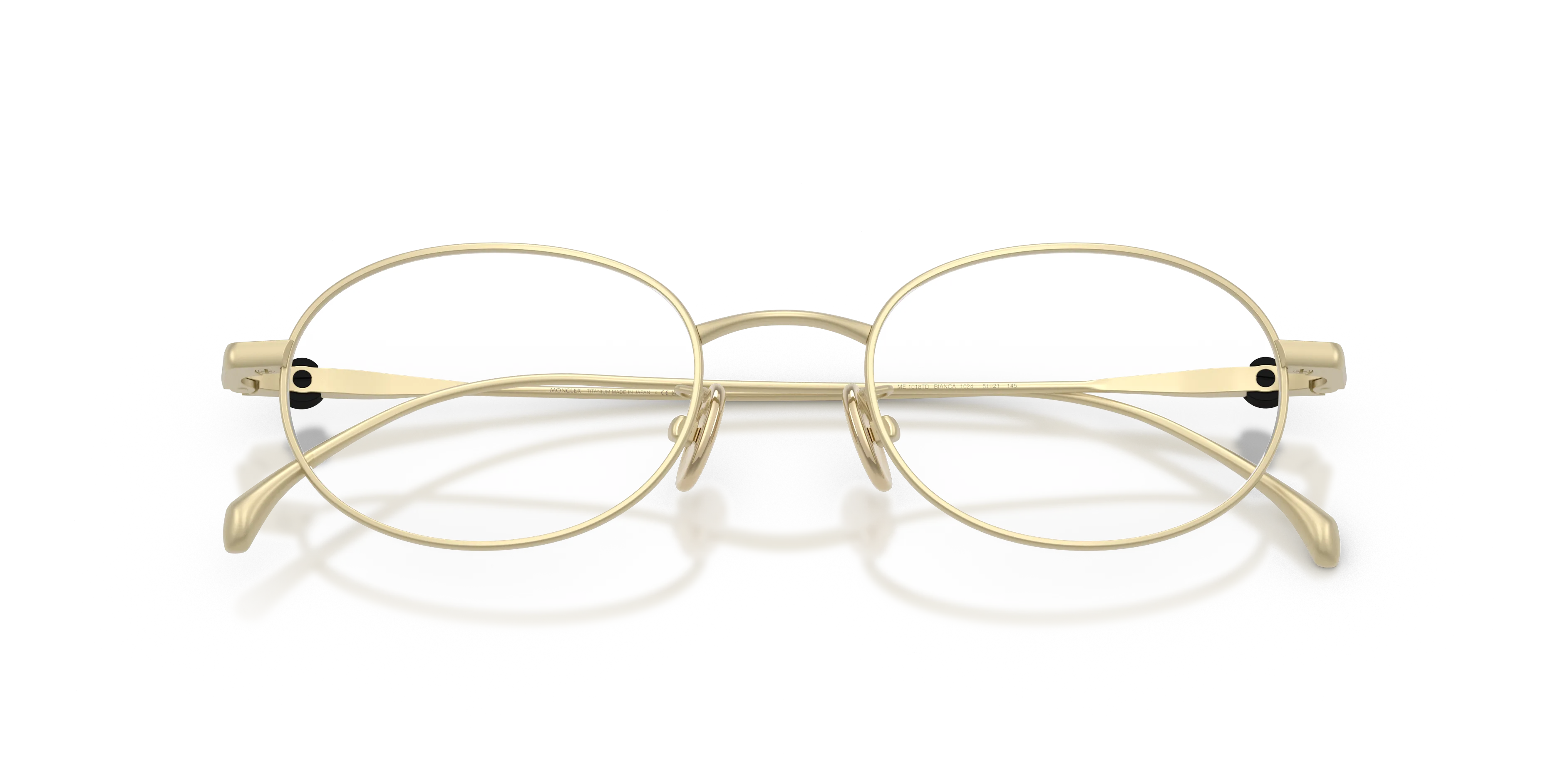 Moncler ME1018TD 1024 Montature da vista Titanio Oro Trasparente Rotonda Normale - immagine 2