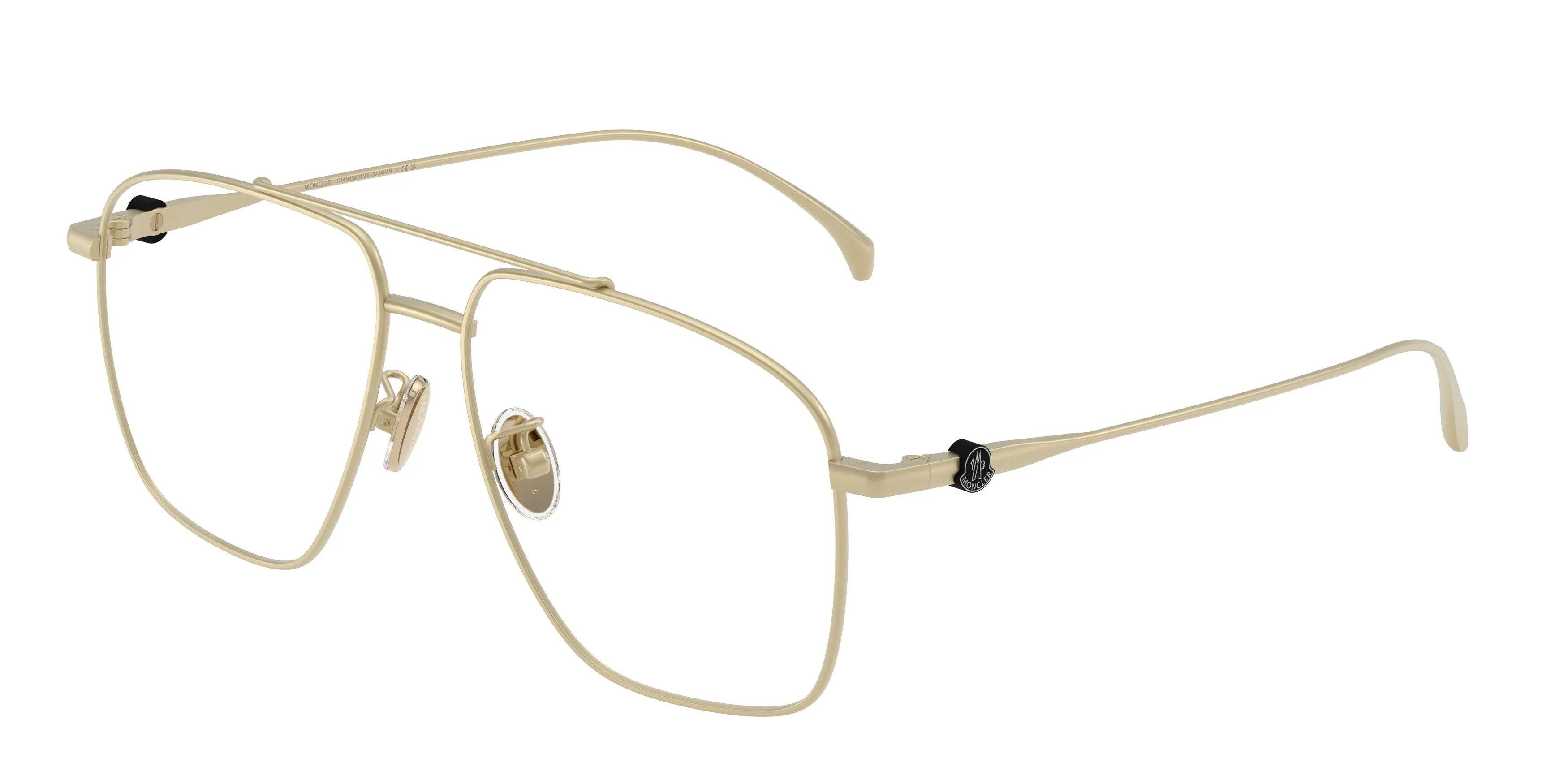 Moncler ME1017T 1024 Montature da vista Titanio Oro Trasparente Pilot Normale - immagine 1