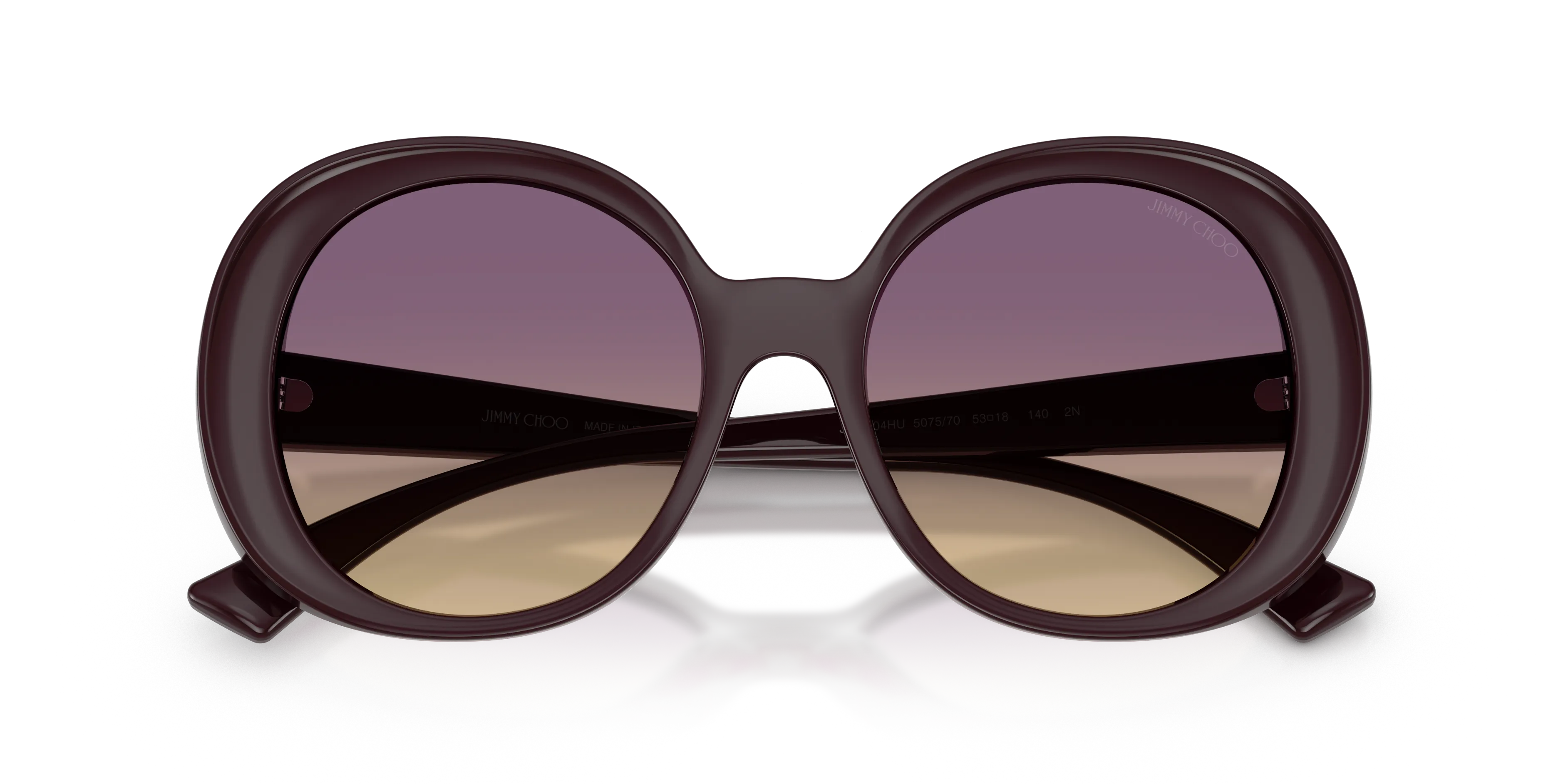 Jimmy Choo JC6004HU 507570 Occhiali da sole Iniettato Viola Giallo Rotonda Normale Sfumato - immagine 2
