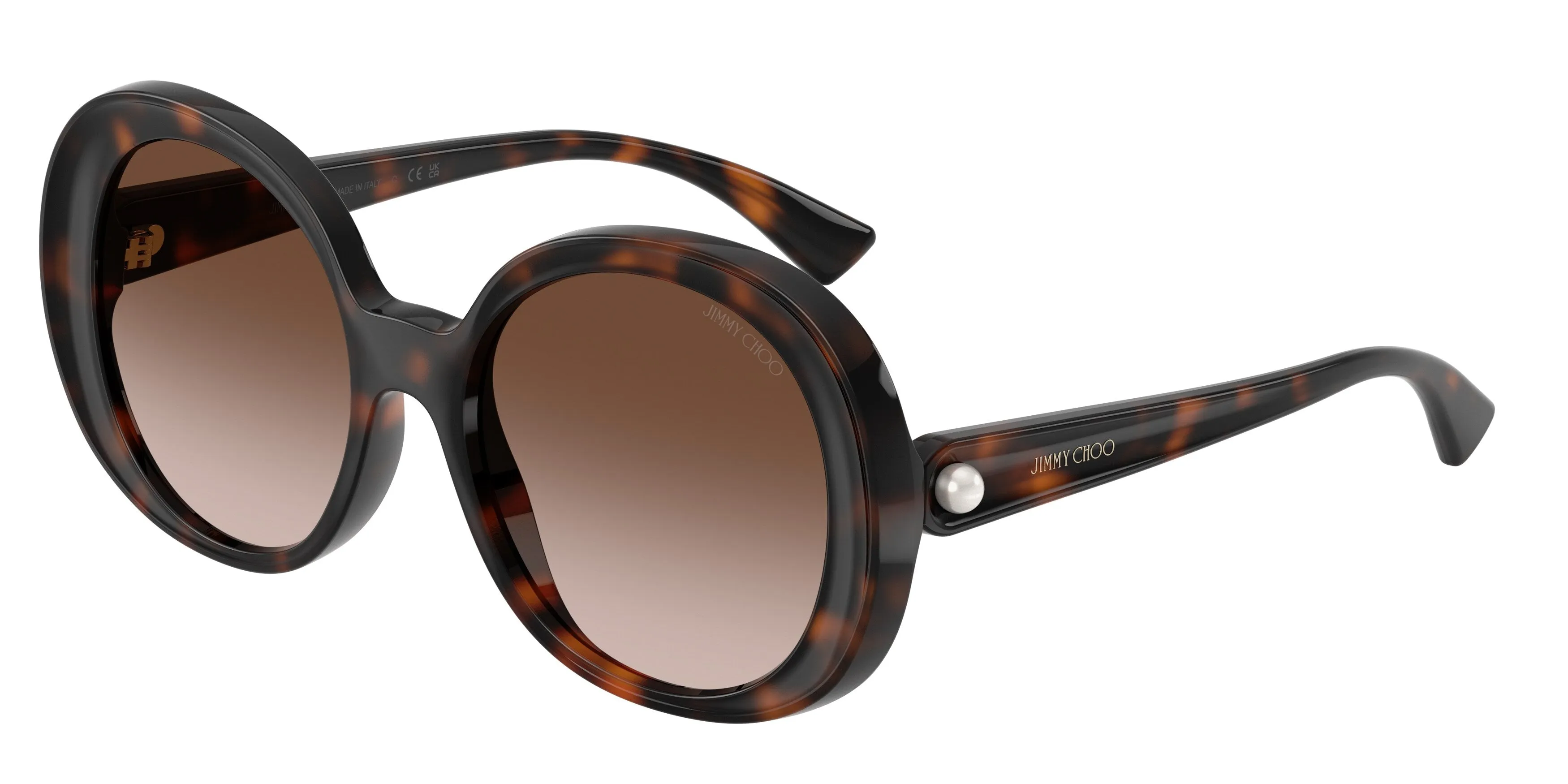 Jimmy Choo JC6004HU 500213 Occhiali da sole Iniettato Tartaruga Marrone Rotonda Normale Sfumato - immagine 1