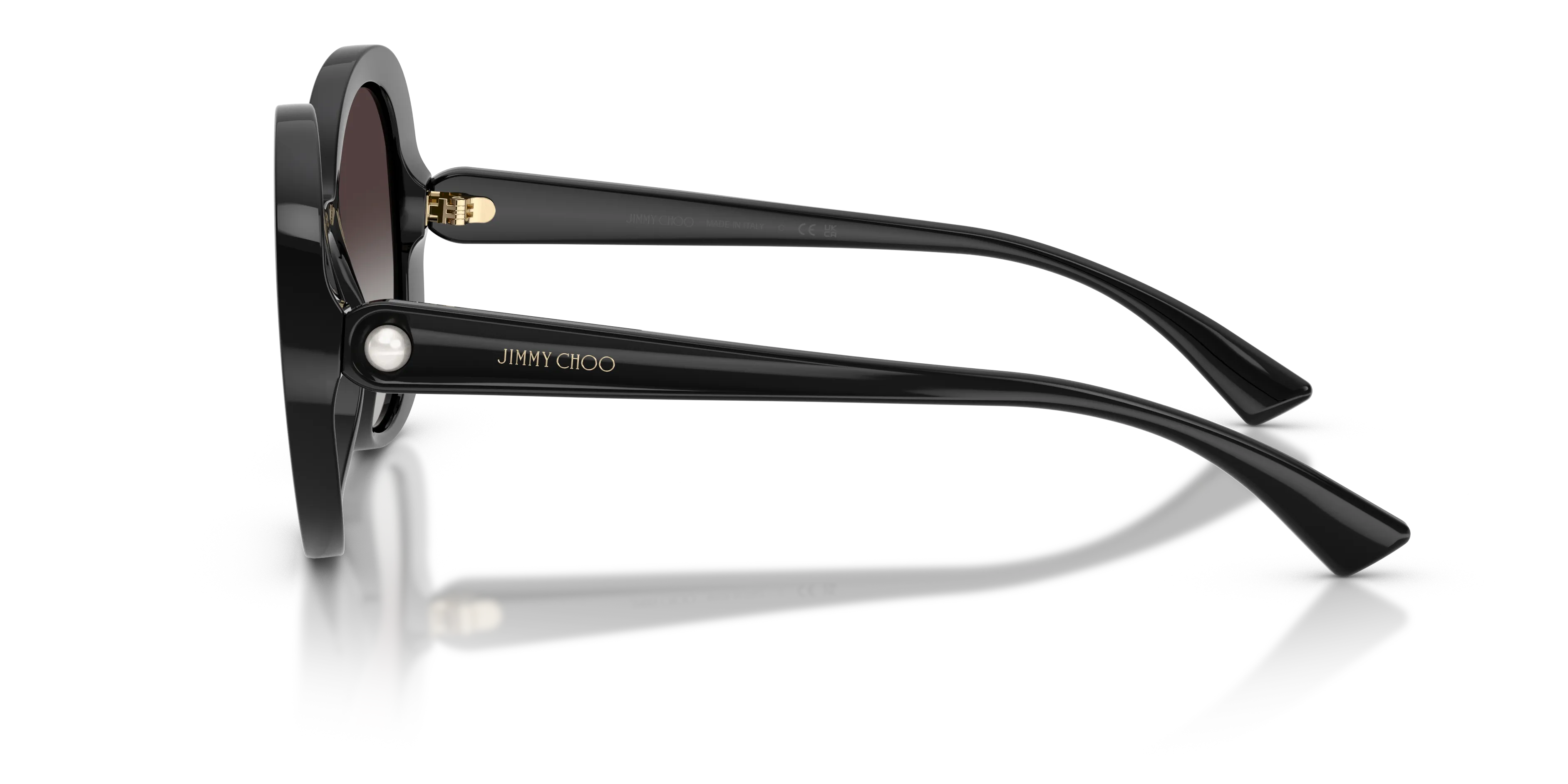 Jimmy Choo JC6004HU 50008G Occhiali da sole Iniettato Nero Grigio Rotonda Normale Sfumato - immagine 4