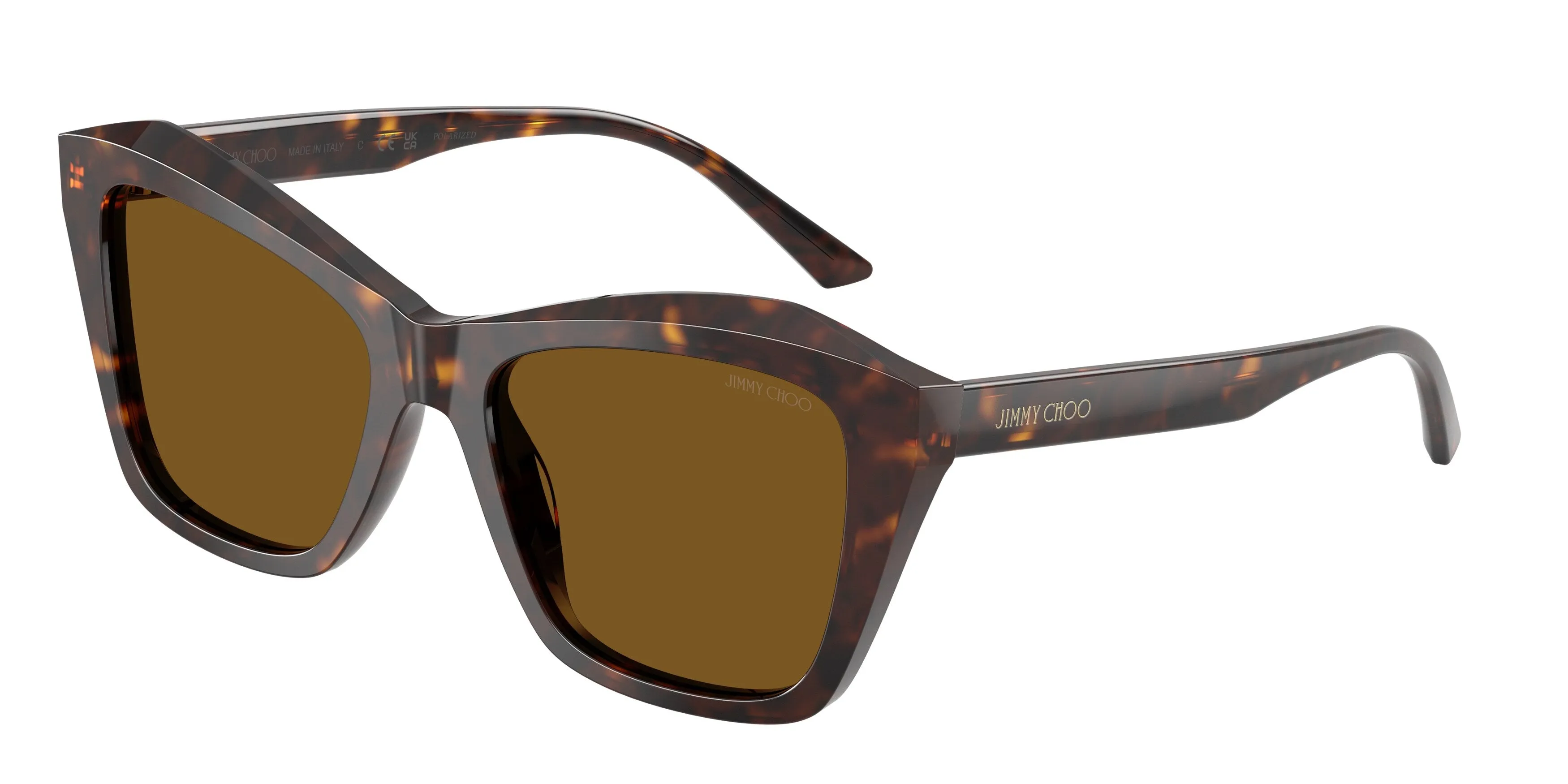 Jimmy Choo JC5076 500283 Occhiali da sole Acetato Tartaruga Marrone Squadrata Polarizzata - immagine 1