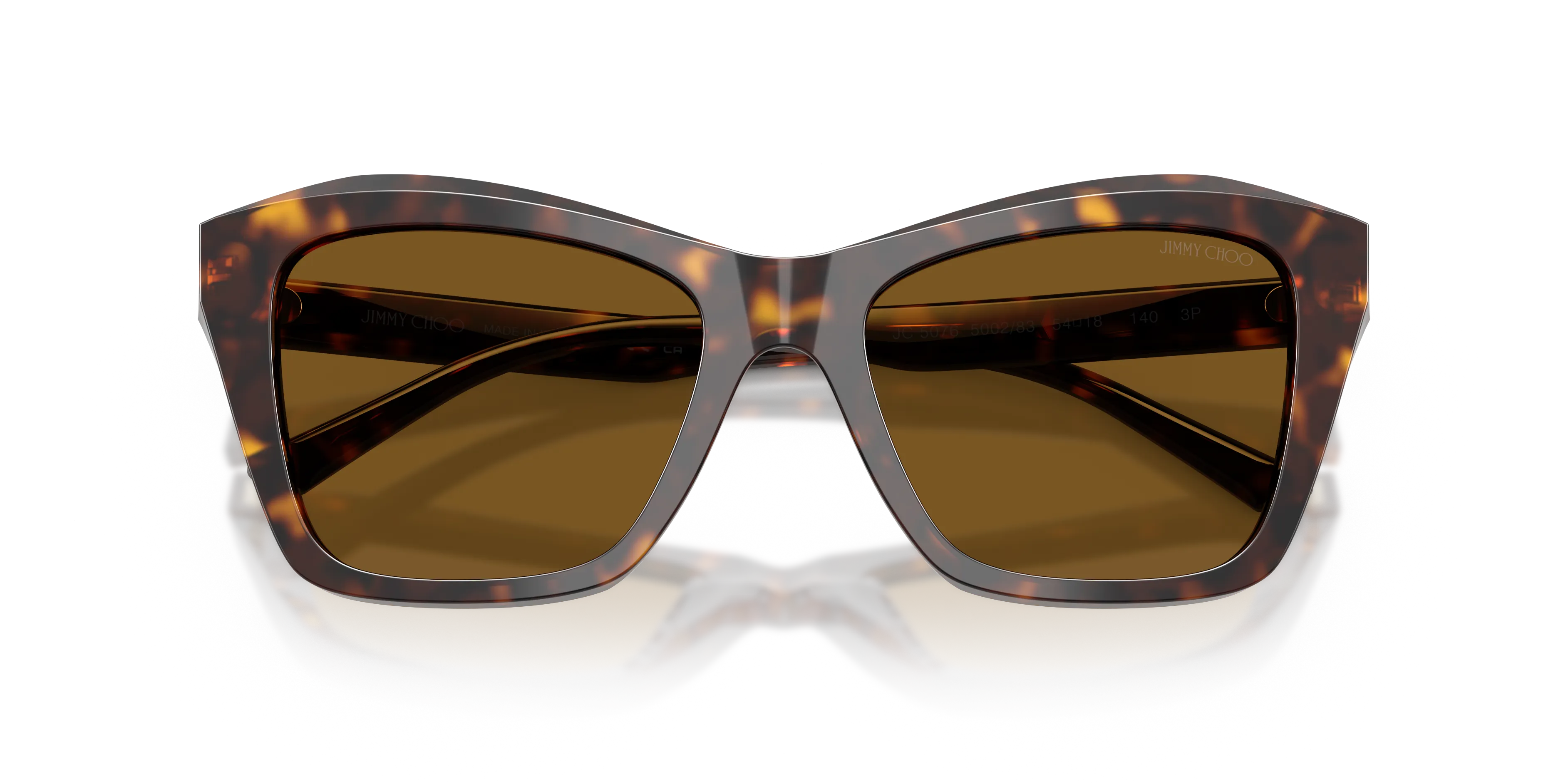 Jimmy Choo JC5076 500283 Occhiali da sole Acetato Tartaruga Marrone Squadrata Polarizzata - immagine 2