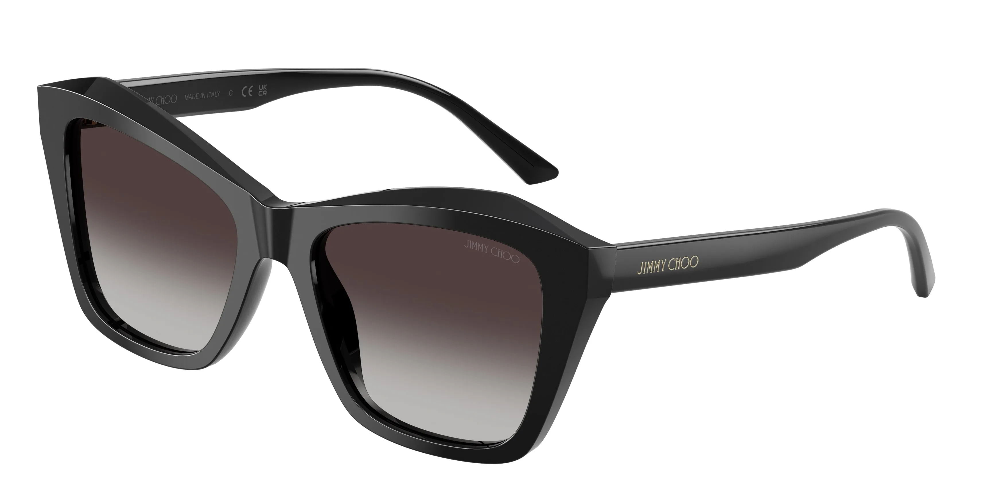 Jimmy Choo JC5076 50008G Occhiali da sole Acetato Nero Grigio Squadrata Normale Sfumato - immagine 1
