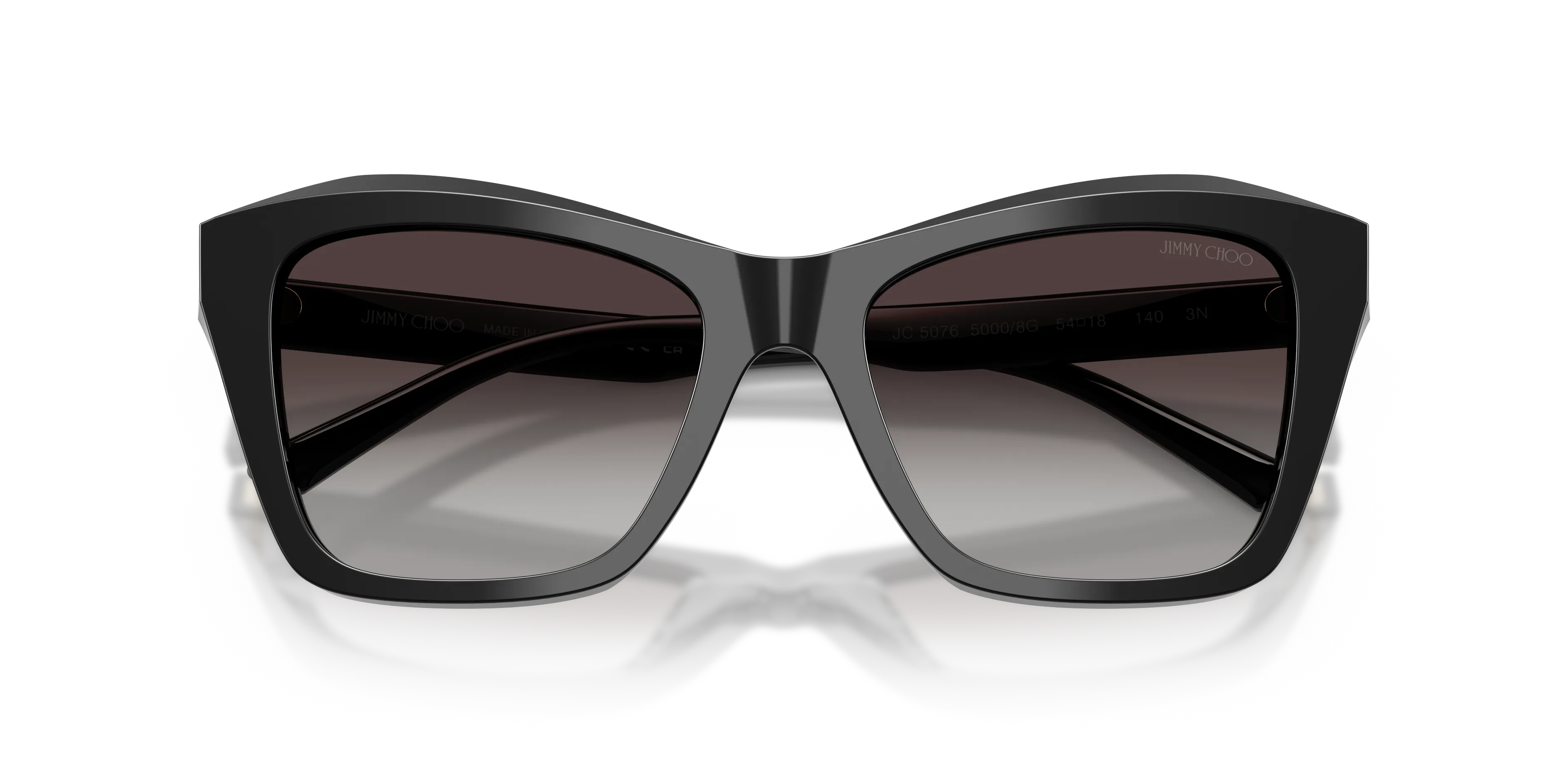 Jimmy Choo JC5076 50008G Occhiali da sole Acetato Nero Grigio Squadrata Normale Sfumato - immagine 2