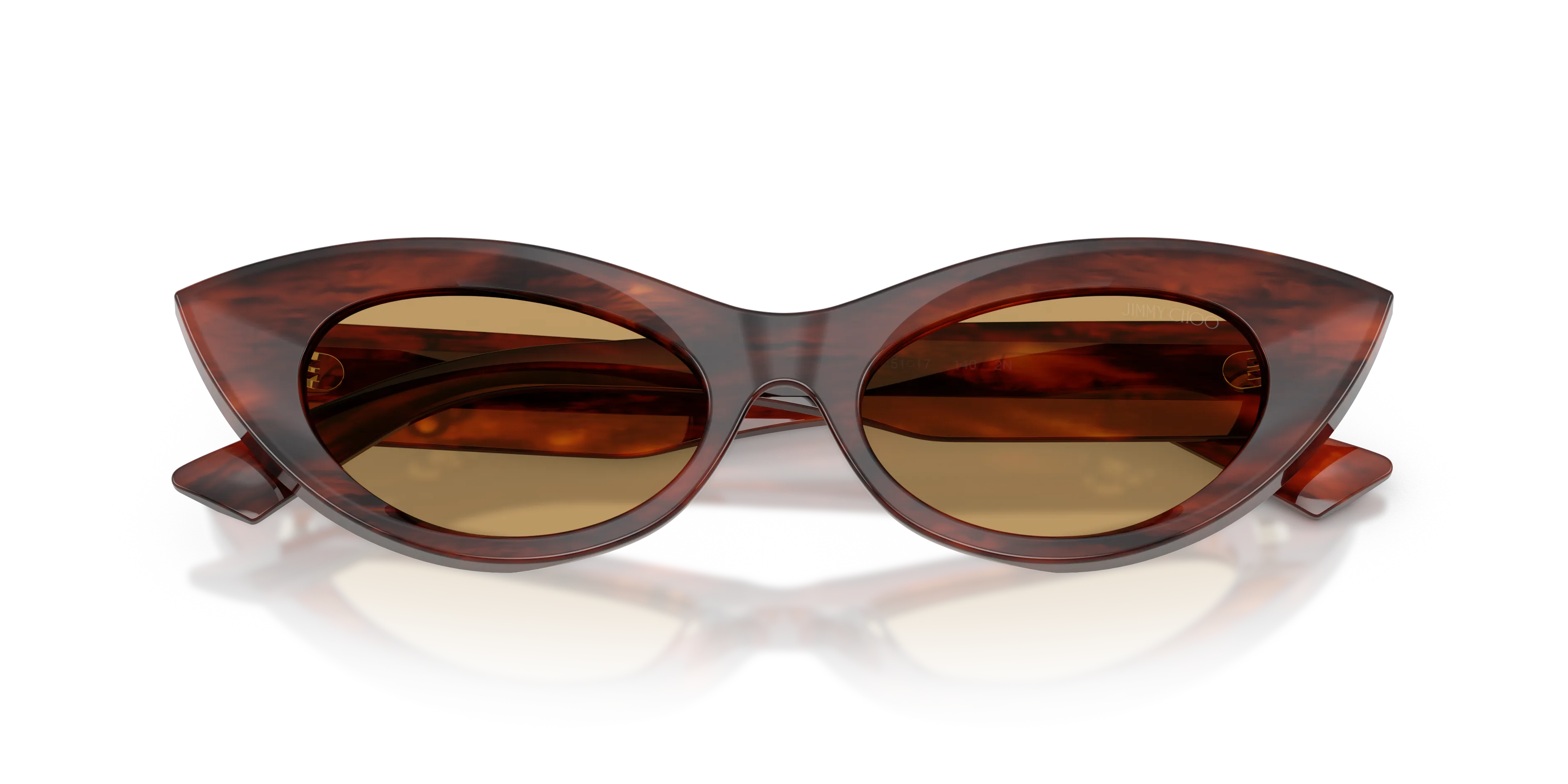 Jimmy Choo JC5075U 511273 Occhiali da sole Acetato Tartaruga Marrone Cat Eye Normale - immagine 2