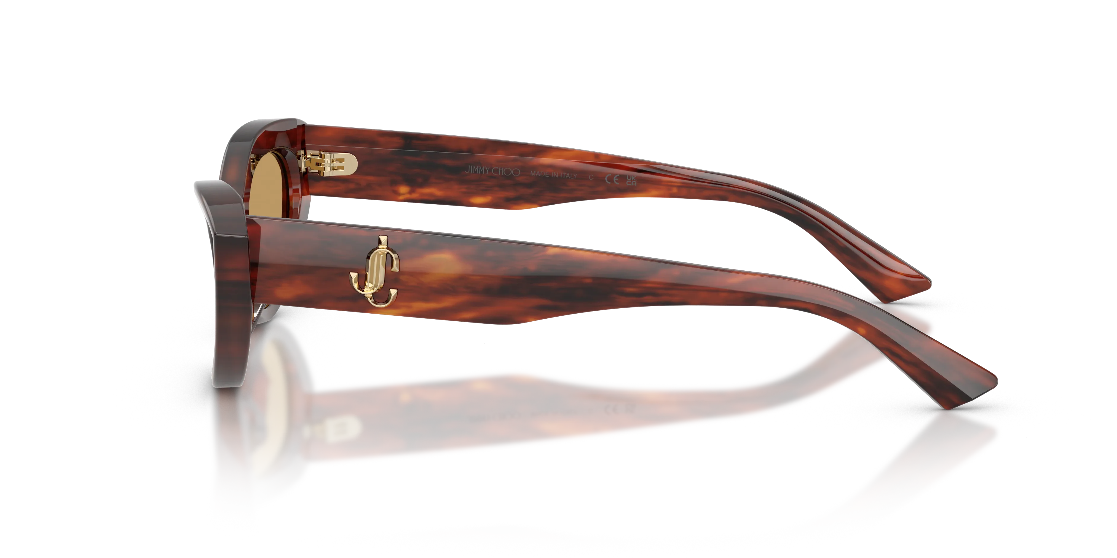 Jimmy Choo JC5075U 511273 Occhiali da sole Acetato Tartaruga Marrone Cat Eye Normale - immagine 4